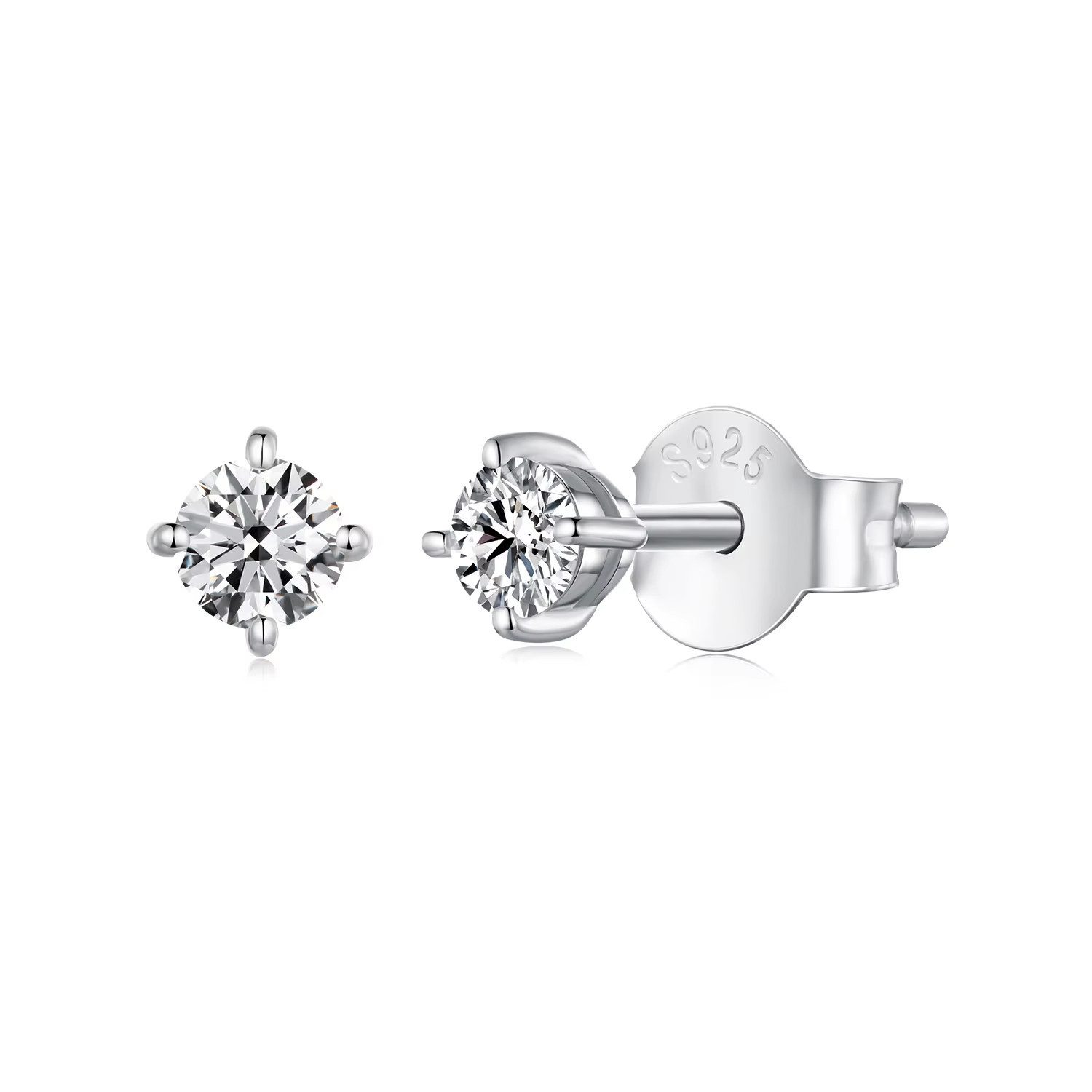Runde Perlé Paar Ohrstecker Moissanite Ohrstecker günstig online kaufen