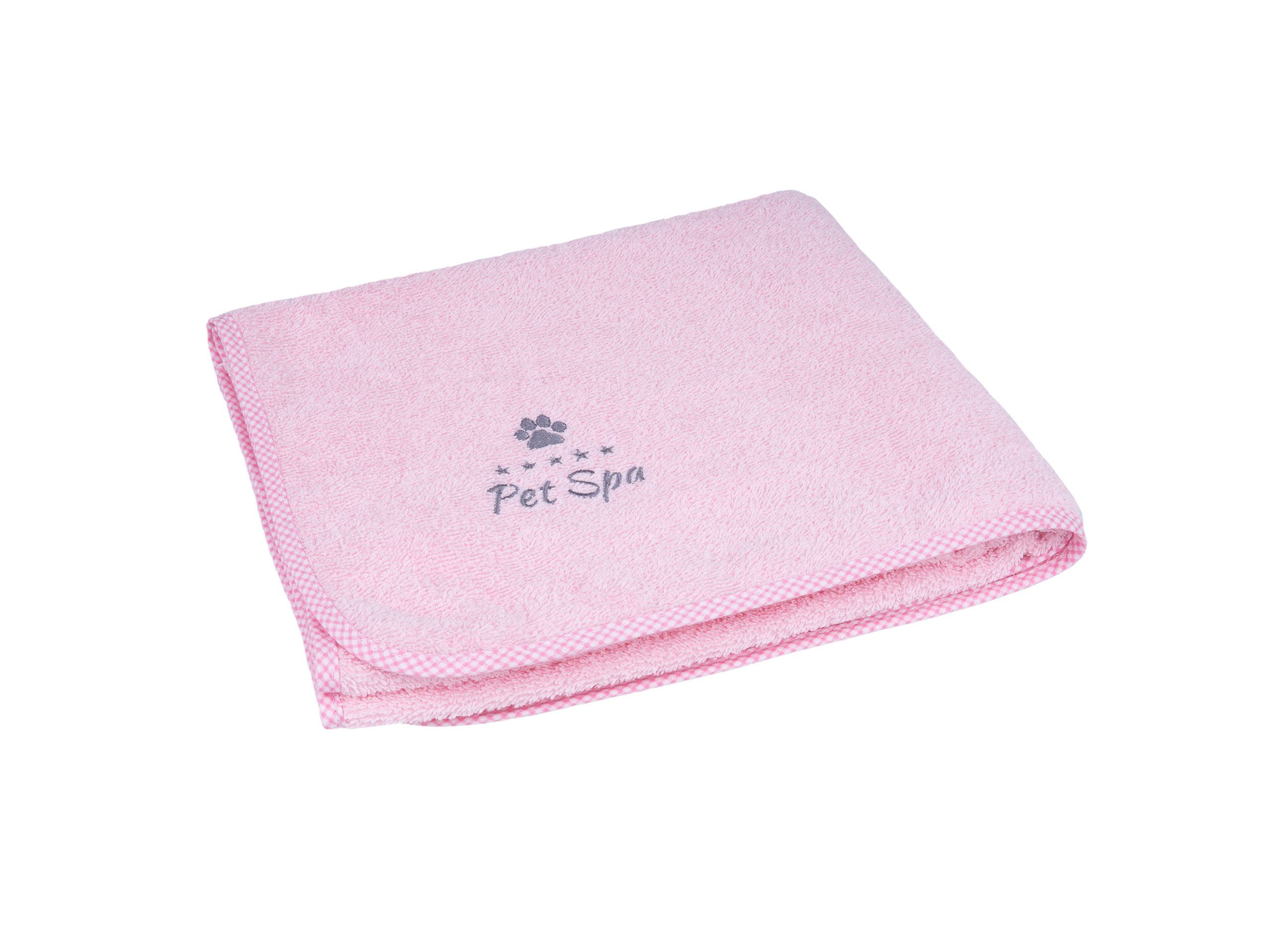 amiplay Badetuch SPA, Frottee-Baumwollstoff, Hundehandtuch SPA Rosa