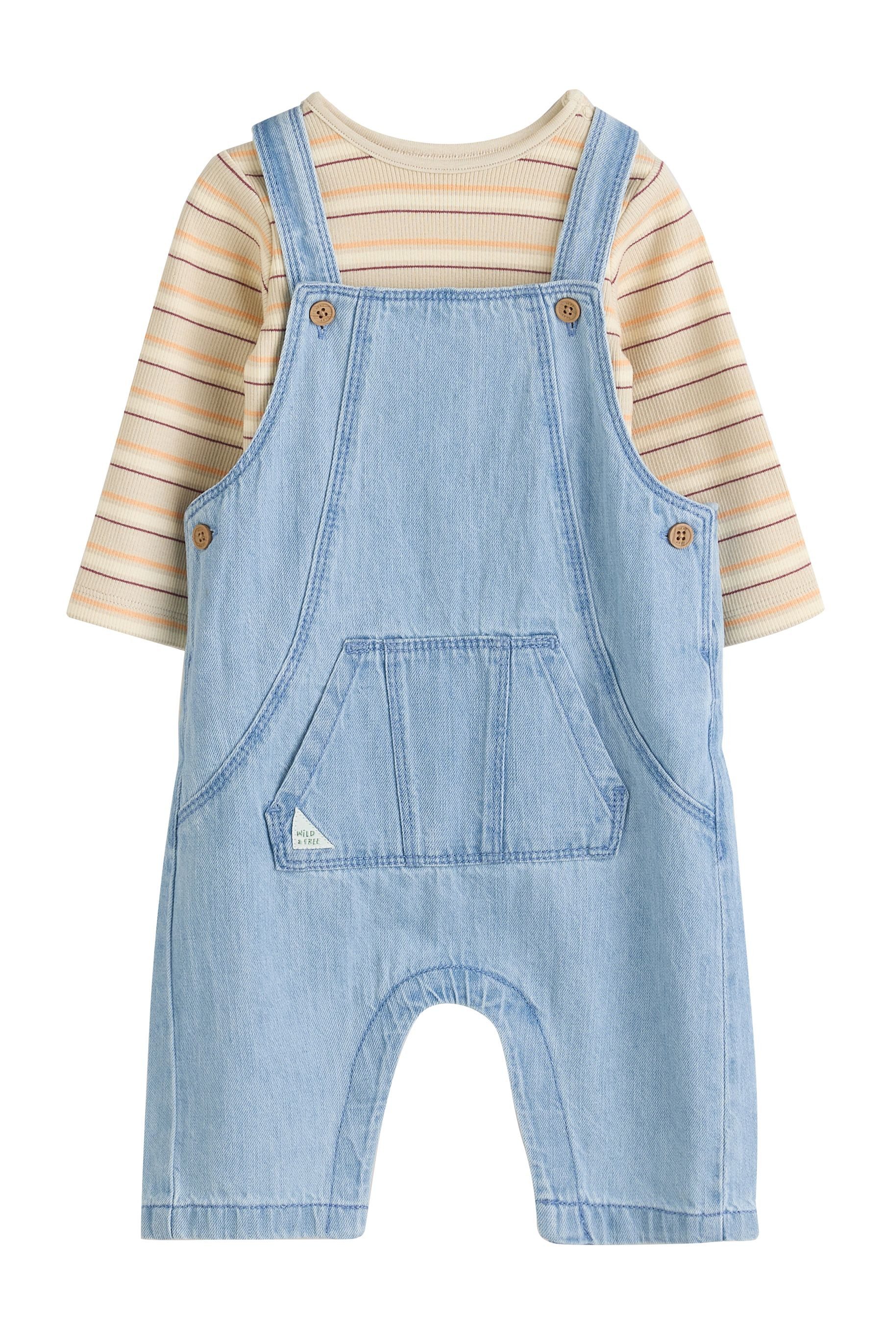 Next Body & Hose Baby Denim-Latzhose und Bodysuit im Set (2-tlg)