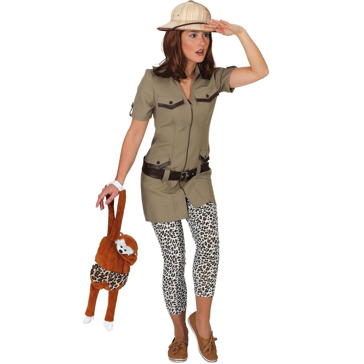 Orlob Kostüm Safari Kleid Olivgrün für Damen