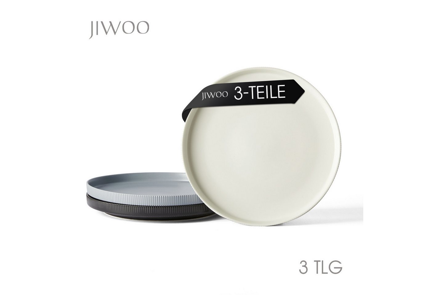 JIWOO Teller 4er Ø27,7cm, Speiseteller Steakteller Dessertteller Brotteller Plate, (4 St), Keramik Hochwertiges Tellerset Bunt Mikrowellen spülmaschinenfest