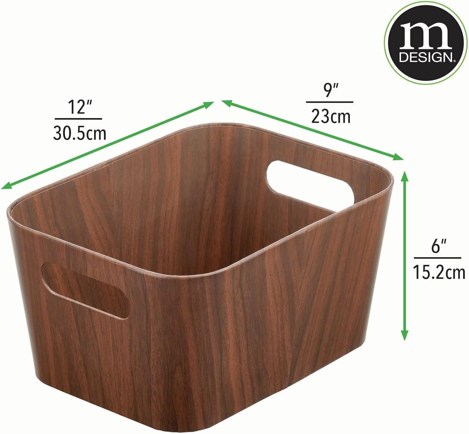 mDesign Aufbewahrungssystem mDesign Aufbewahrungsbox Ordnung Organizer 4er Set Kisten Boxen Holz