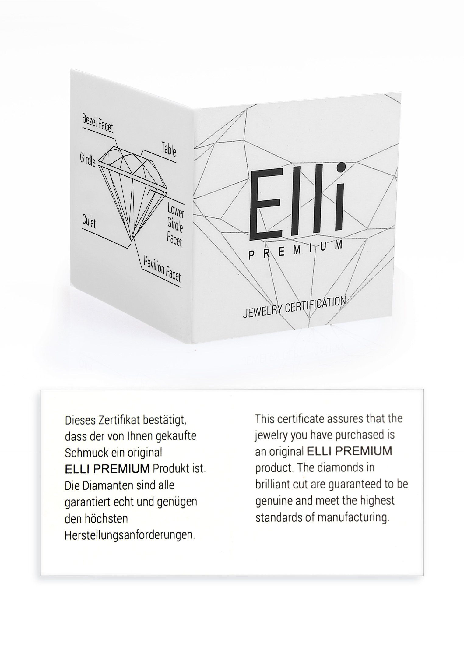 Damen Schmuck Elli Premium Diamantring Geo Microsetting Diamant (0.125 ct) 585 Gelbgold, Edelstein Ring