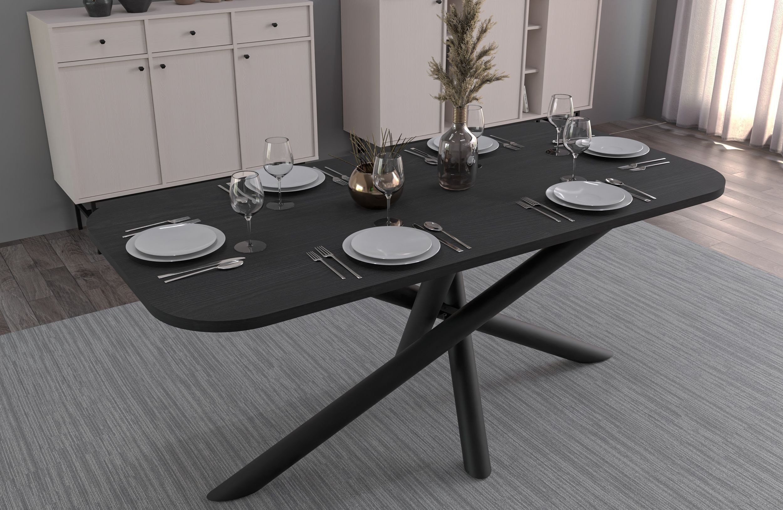Küchen-Preisbombe Esstisch Oslo Esstisch Tisch 185x90 cm Wohnzimmer Esszimmer Spider Gestell