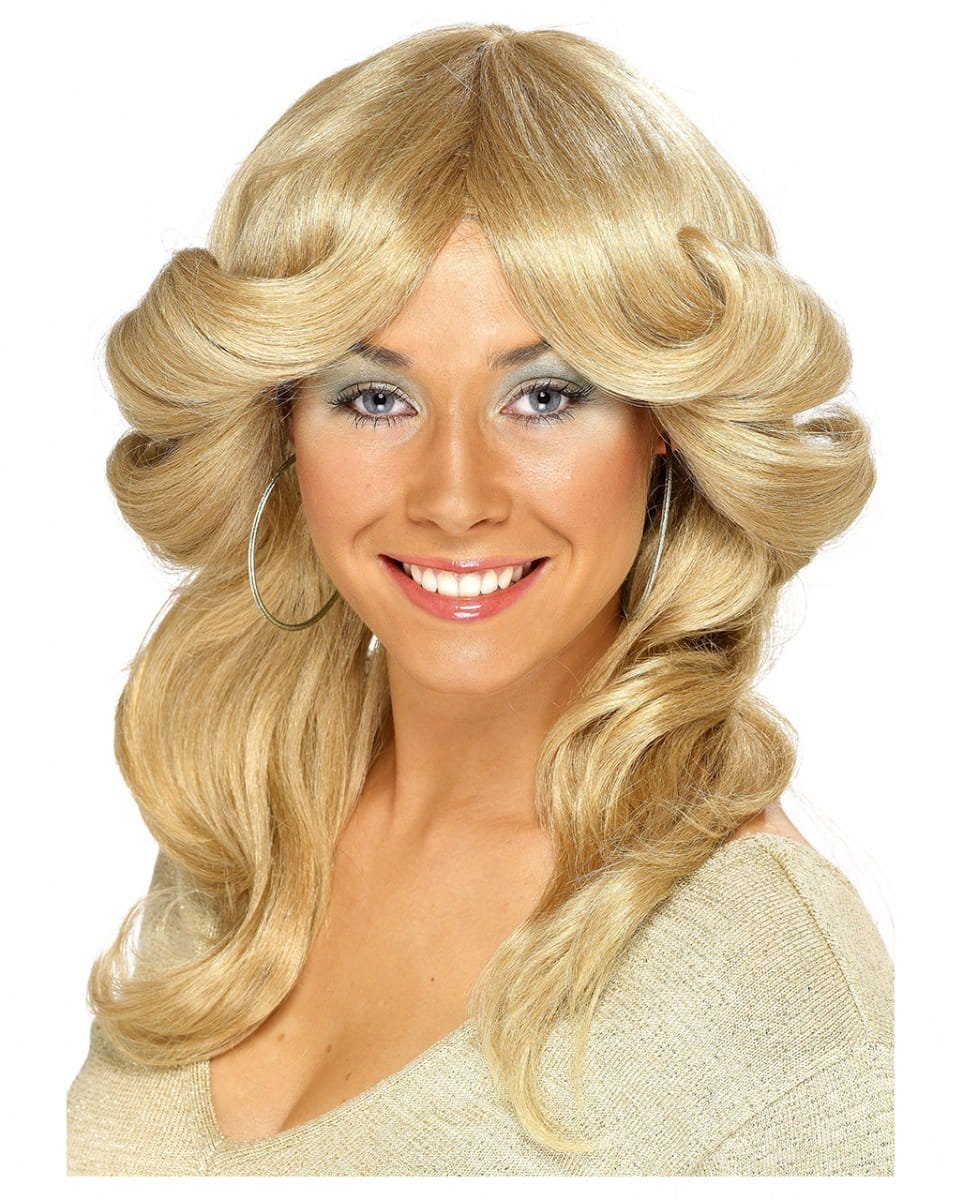 Kostüm-Perücke 70er Jahre Disco Queen Perücke Agnetha blond
