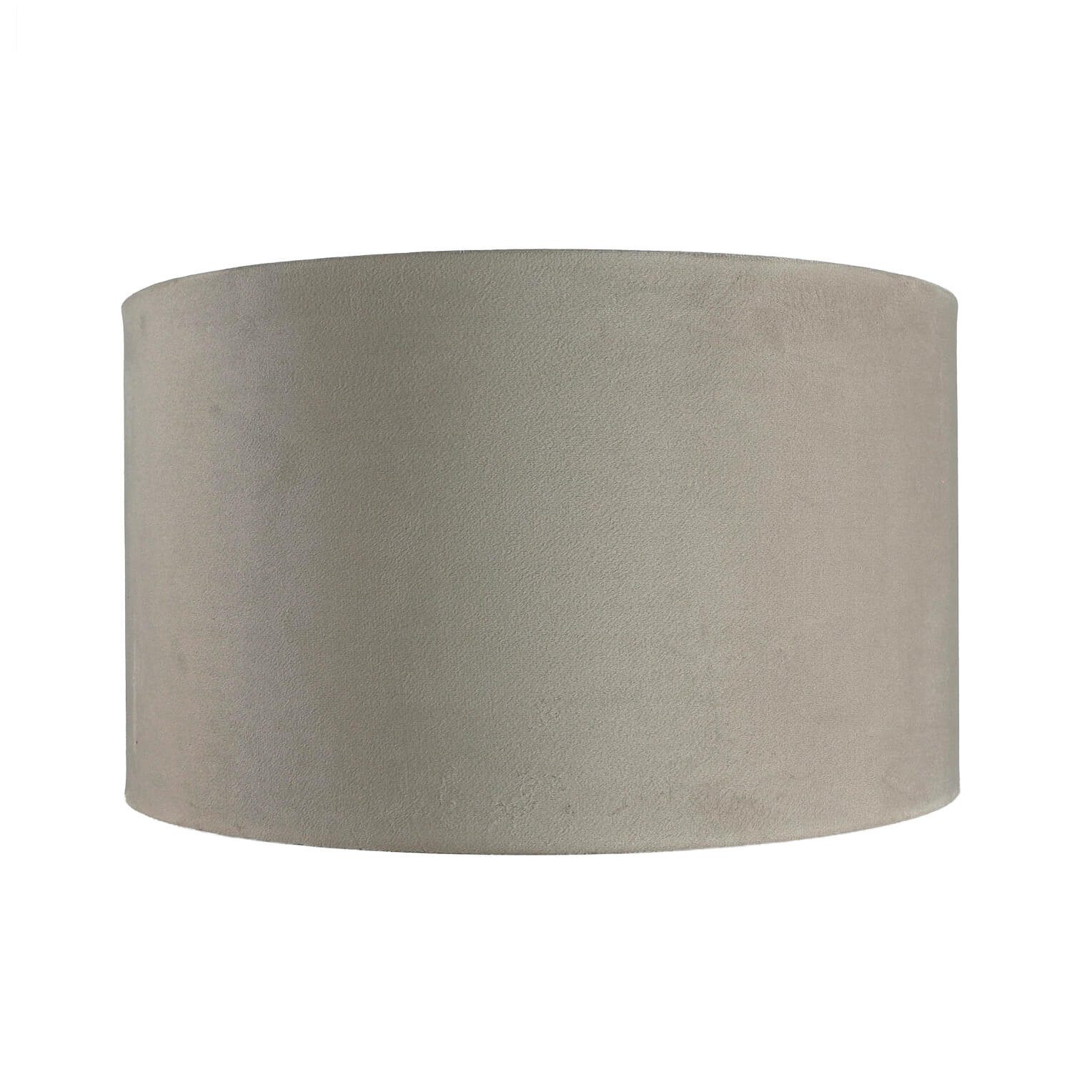 Licht-Erlebnisse Lampenschirm GIRONA, in Taupe Silber gebürstet Ø 38 cm Stoff Modern Flur – Bild 3 von 5