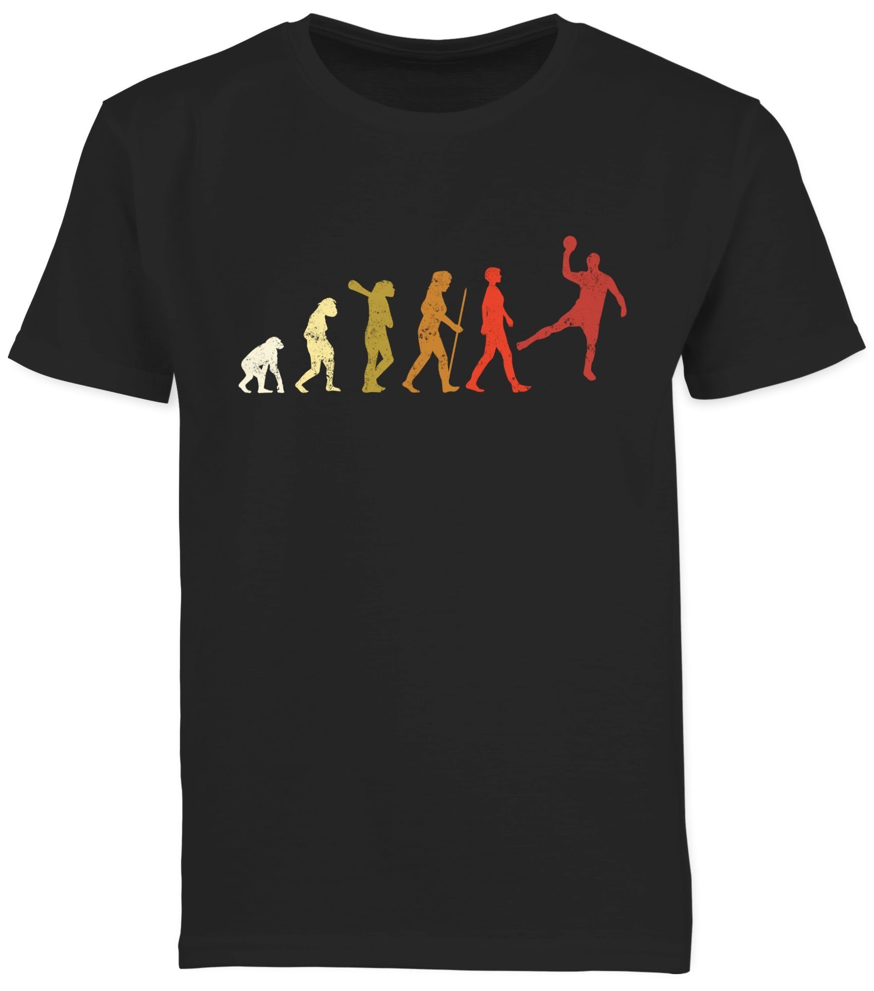 Schwarz 2 Vintage Kleidung Evolution T-Shirt Sport Male Kinder Shirtracer Handball