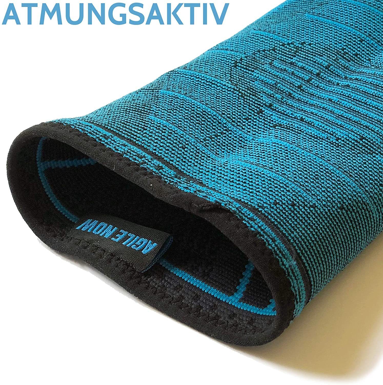 AGILE NOW Ellenbogenbandage M (Hochwertige Ellenbogenbandage Tennisarm), Atmungsaktiv & Rutschfest