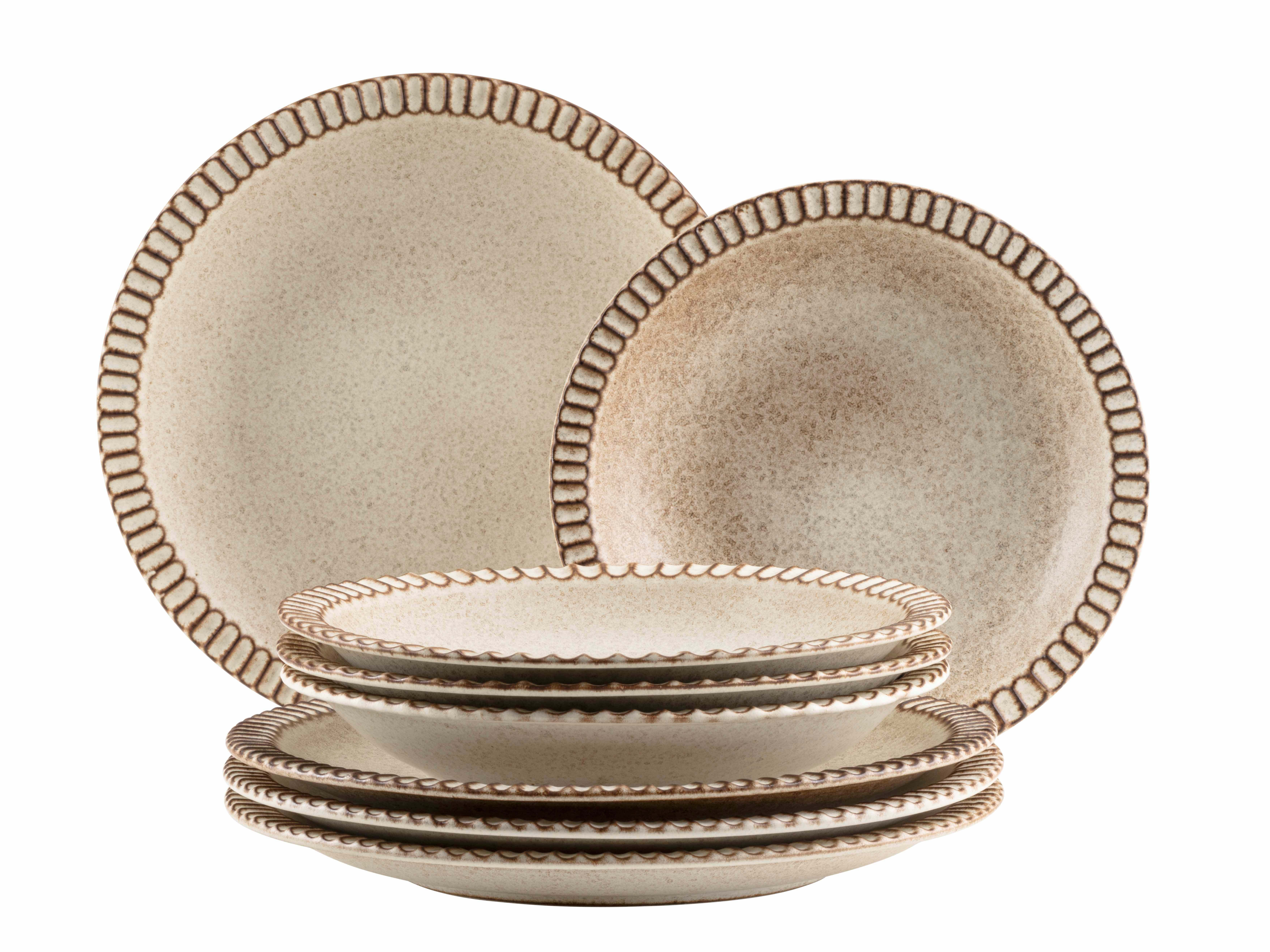 MÄSER Teller-Set Ida (8-tlg), 4 Personen, Steinzeug, Geschirr-Set, Service