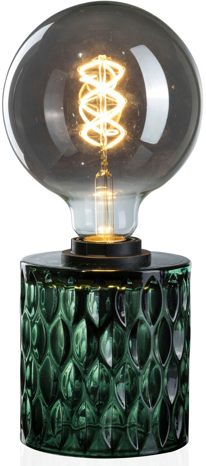 Pauleen Crystal Grün, Glas E27, Leuchtmittel, Tischleuchte ohne Magic,