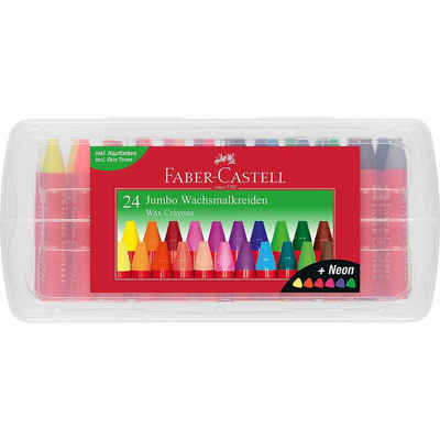 Faber-Castell Wachsmalstift »Wachsmalkreiden JUMBO, 24 Farben in Kunststoffbox«