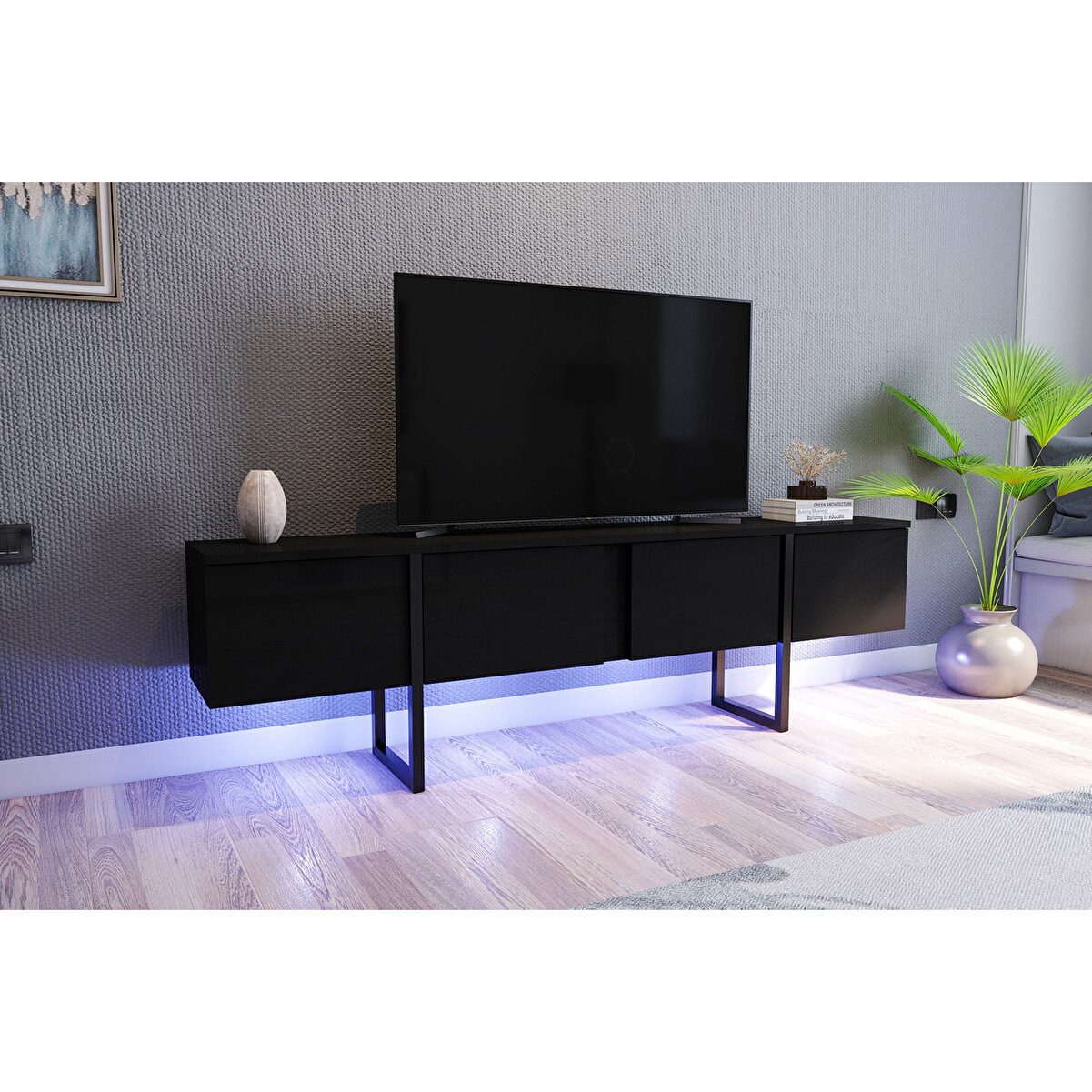 en.casa TV-Schrank (1-St) Integrierte LED-Beleuchtung, 2 Türen 91330577
