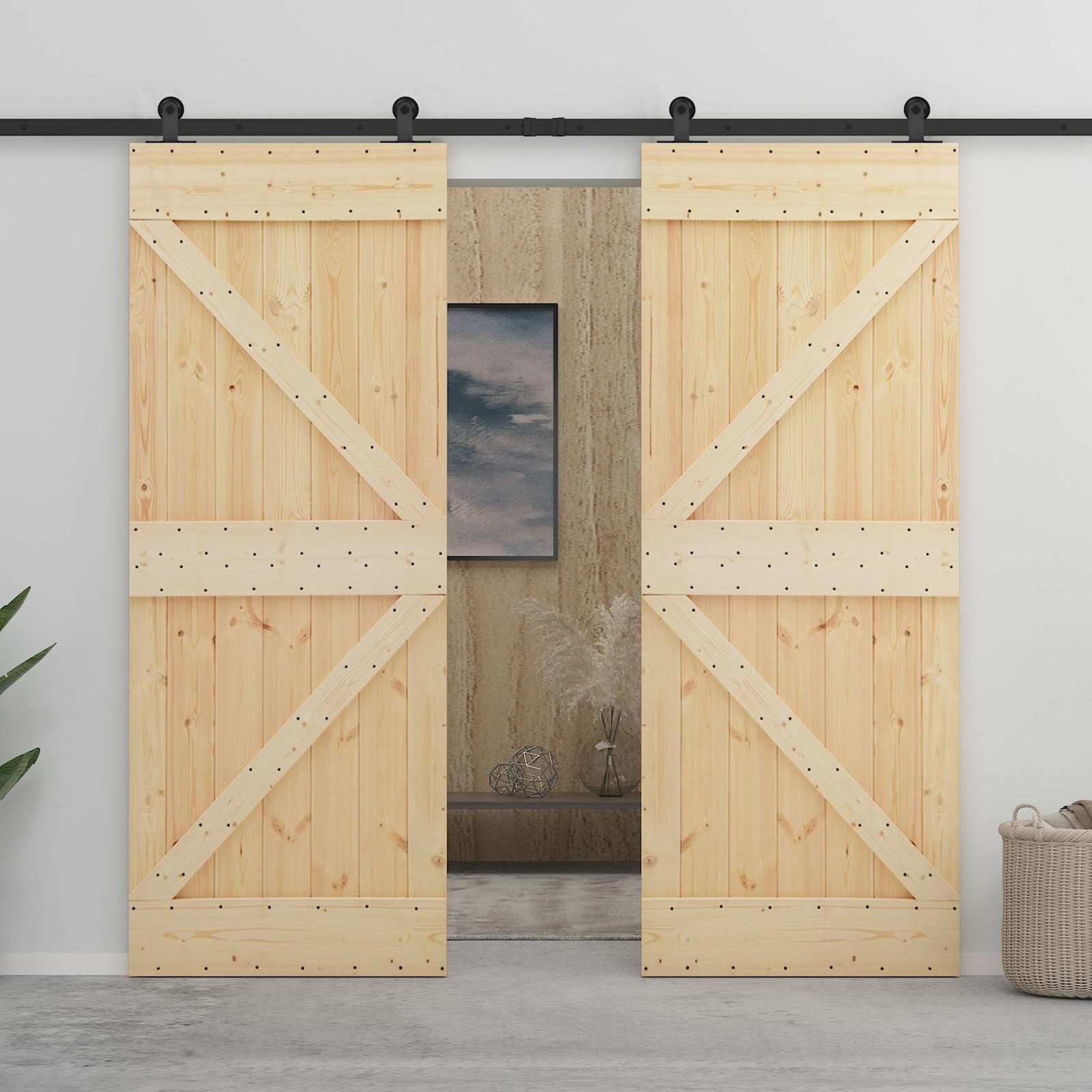 vidaXL Schiebetür Schiebetür 80 x 210 cm Massives Kiefernholz (1-St)
