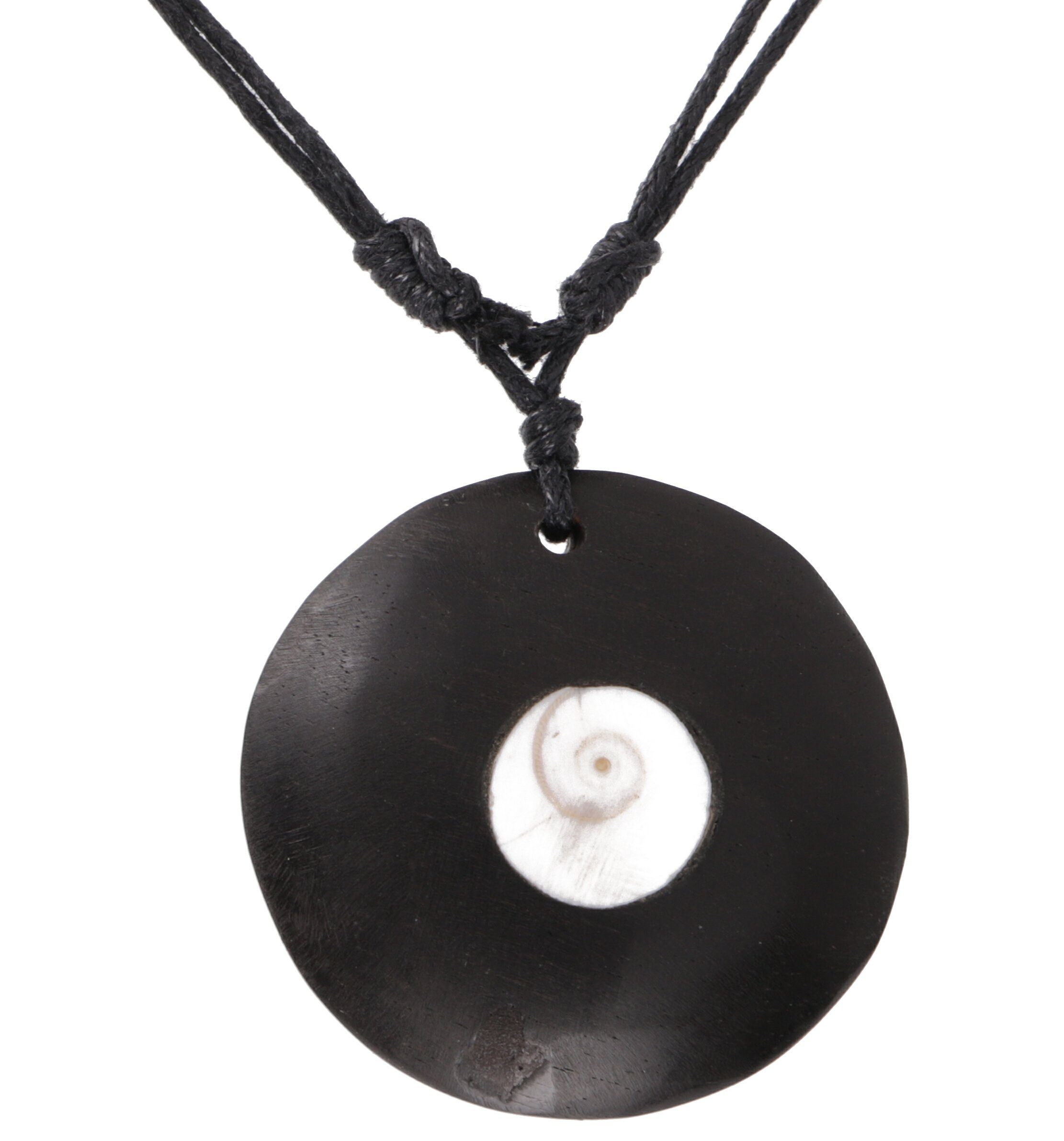 Guru-Shop Perlenkette Ethno Kette mit Perlmutteinlage, Surferkette..