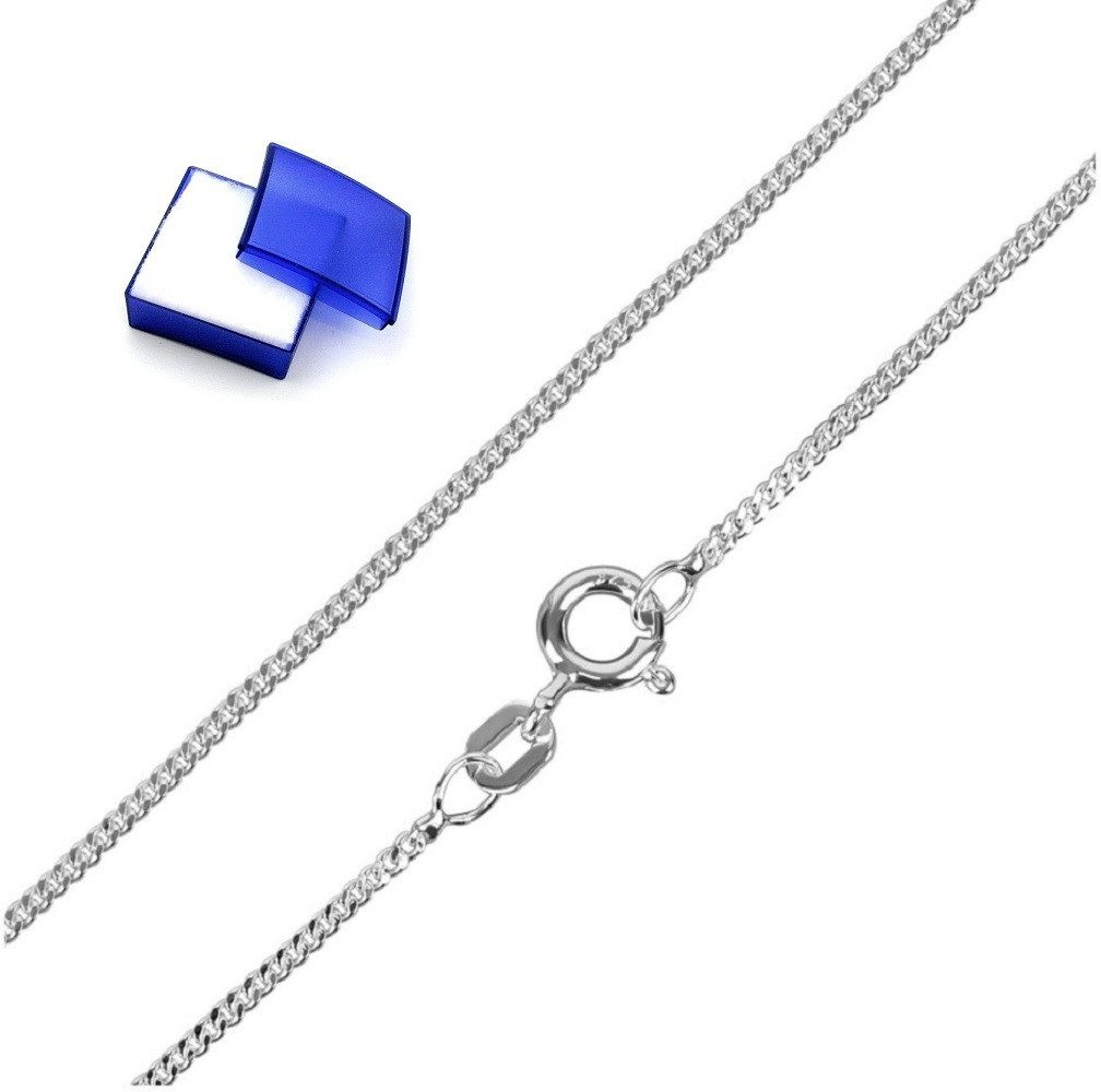 Silberkette Halskette 1,4 mm Flachpanzerkette diamantiert 925 Silber 36 cm