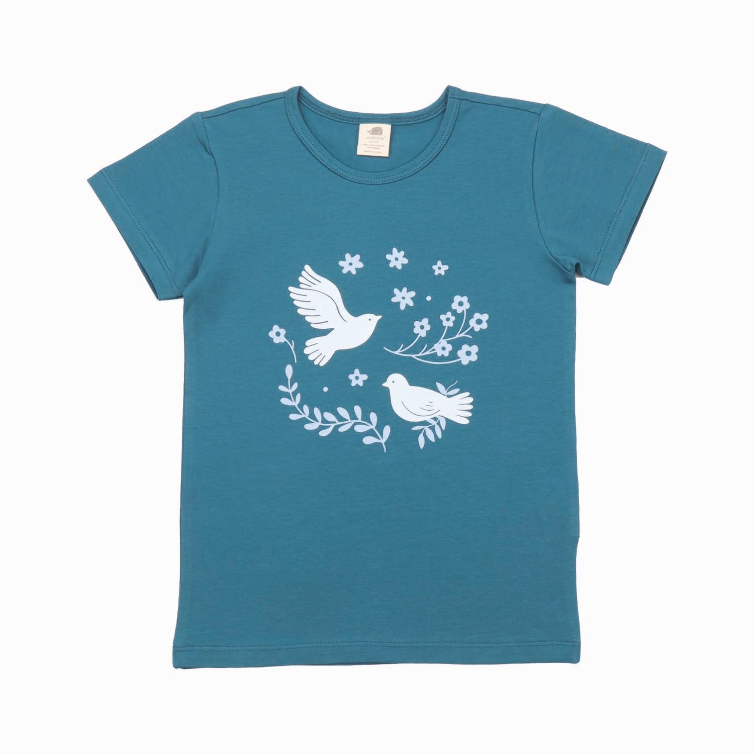 T-Shirt Bio-Baumwoll-T-Shirt mit Vogelmotiv