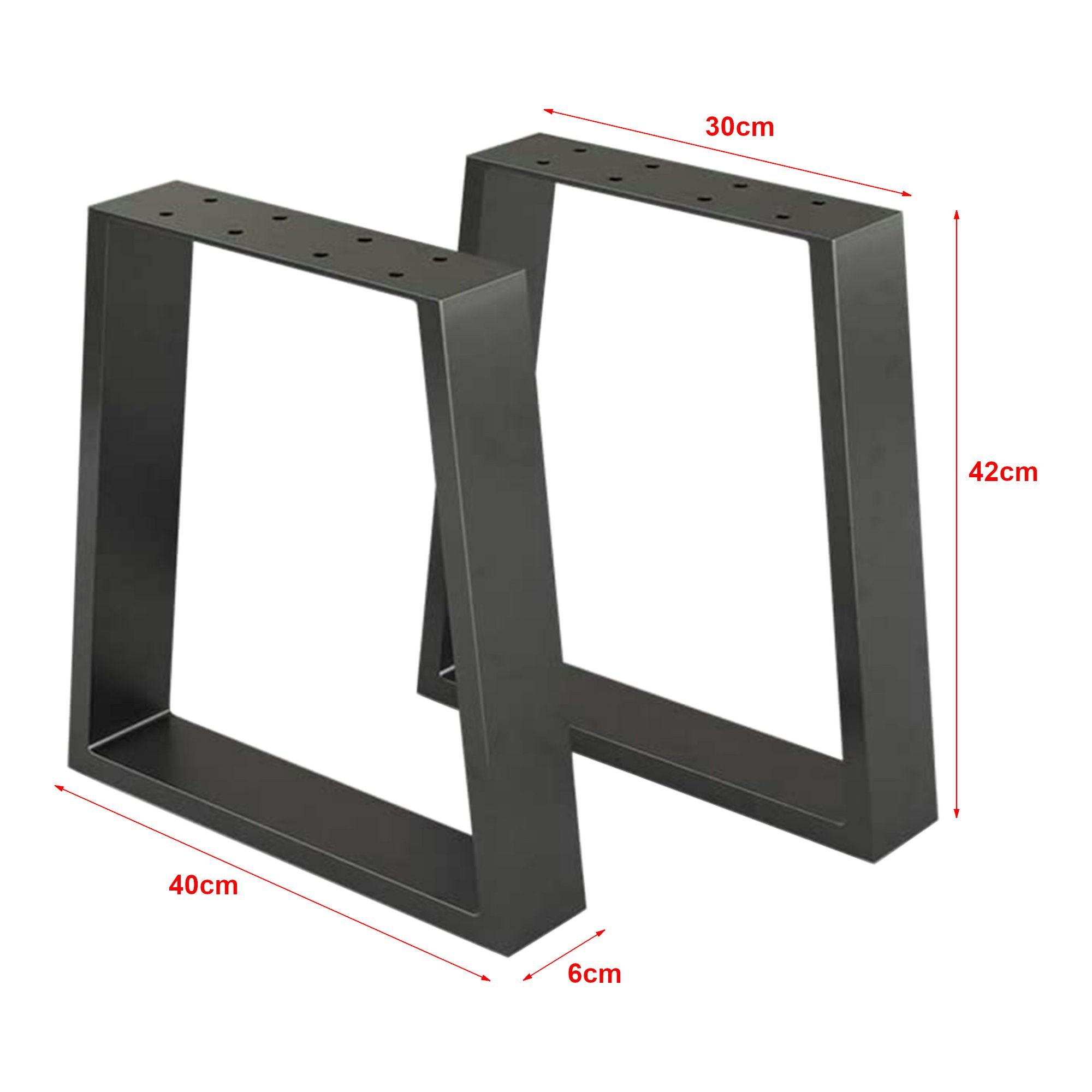 en.casa Tischbein, »Marstal« Tischkufen 2er Set 42x40cm Stahl Schwarz