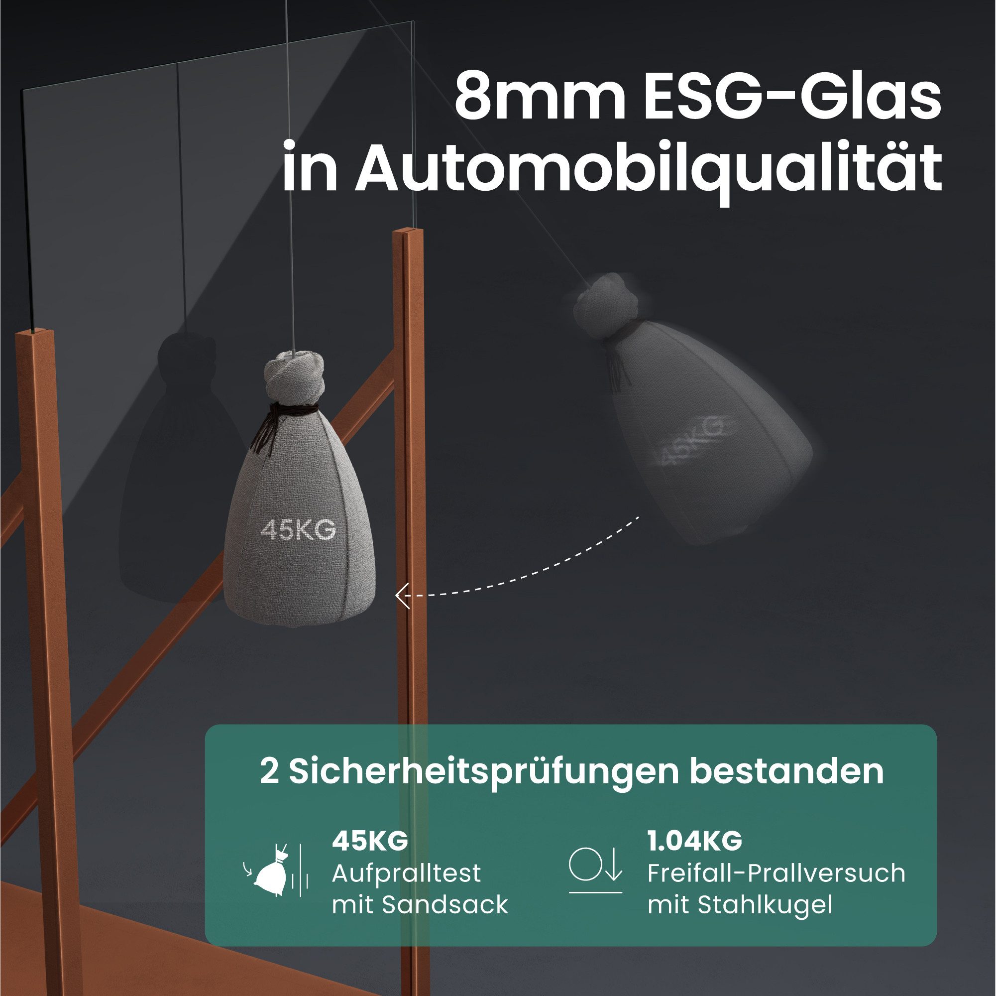 Mai & Mai Fünfeckdusche Duschkabine Eckdusche 8mm ESG-Glas mit Nano H:200cm Rav68K-P, BxT: 80x80 cm, Sicherheitsglas, Nano-Beschichtung, ESG-Glas