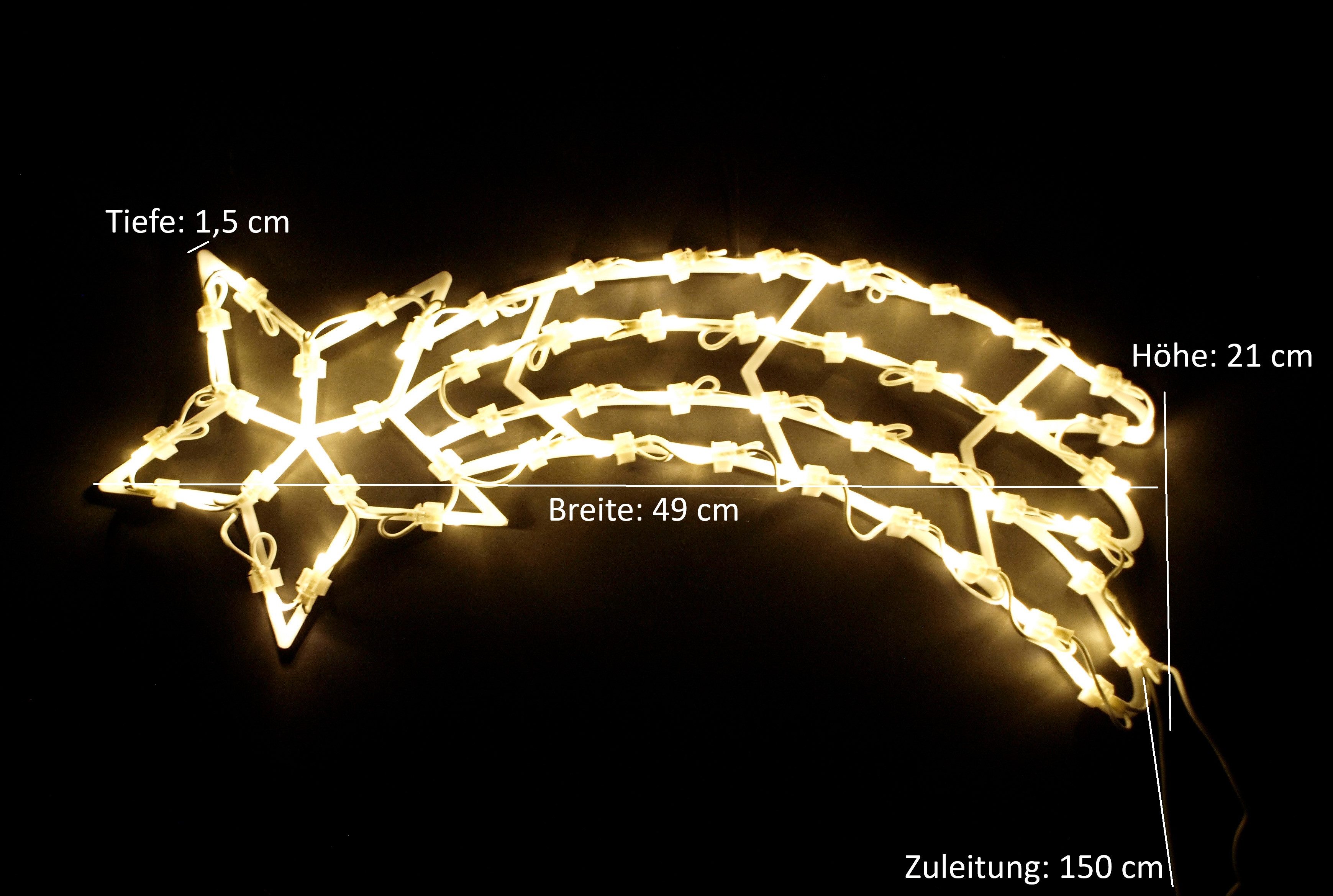 DEGAMO Beleuchtetes Fensterbild STERNSCHNUPPE, 21x51, 50 LED weiss, Netzbetrieb 230V – Bild 4 von 5
