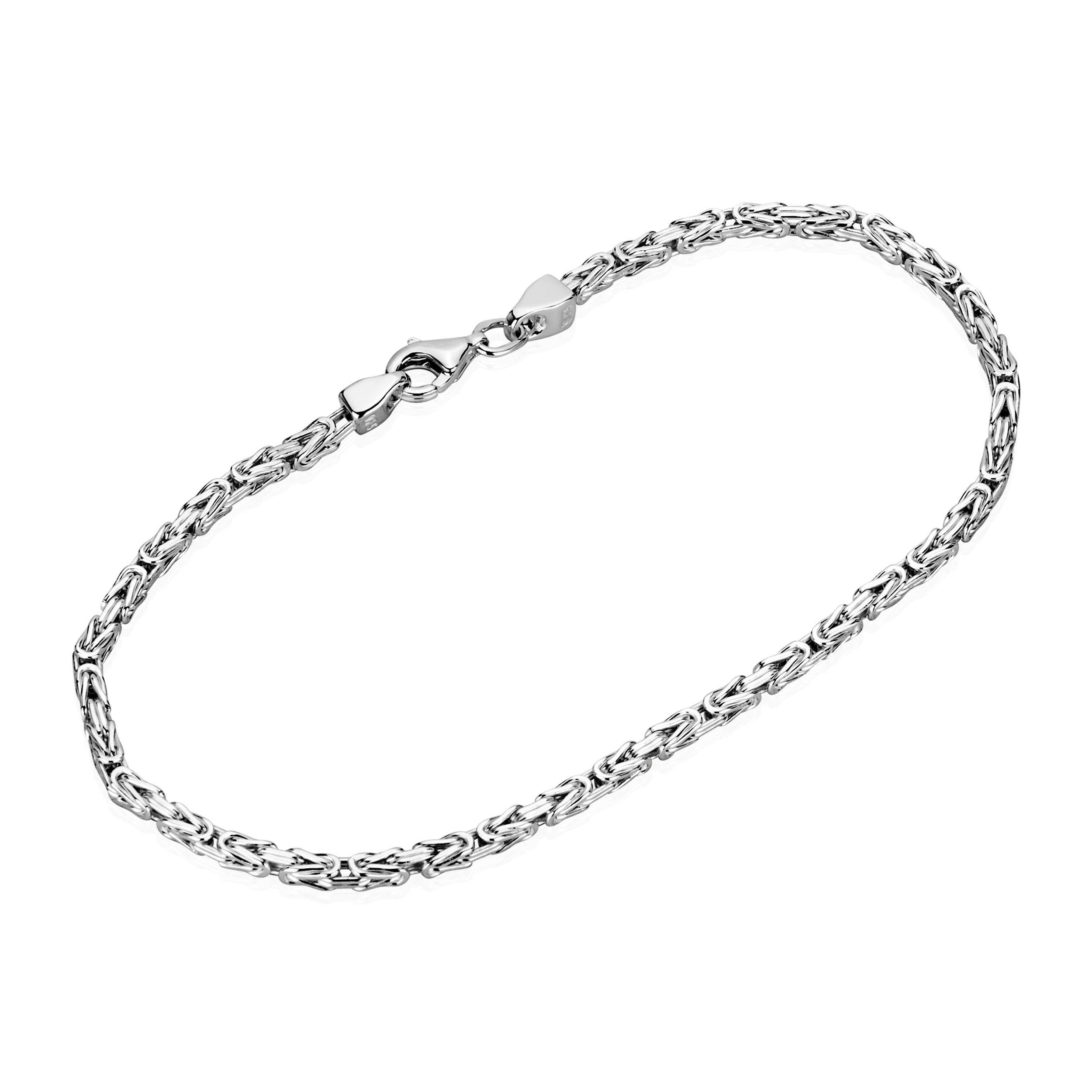 NKlaus Armkette 19cm Königskette Armband 925 Silber 4fach diamantiert 2mm b günstig online kaufen