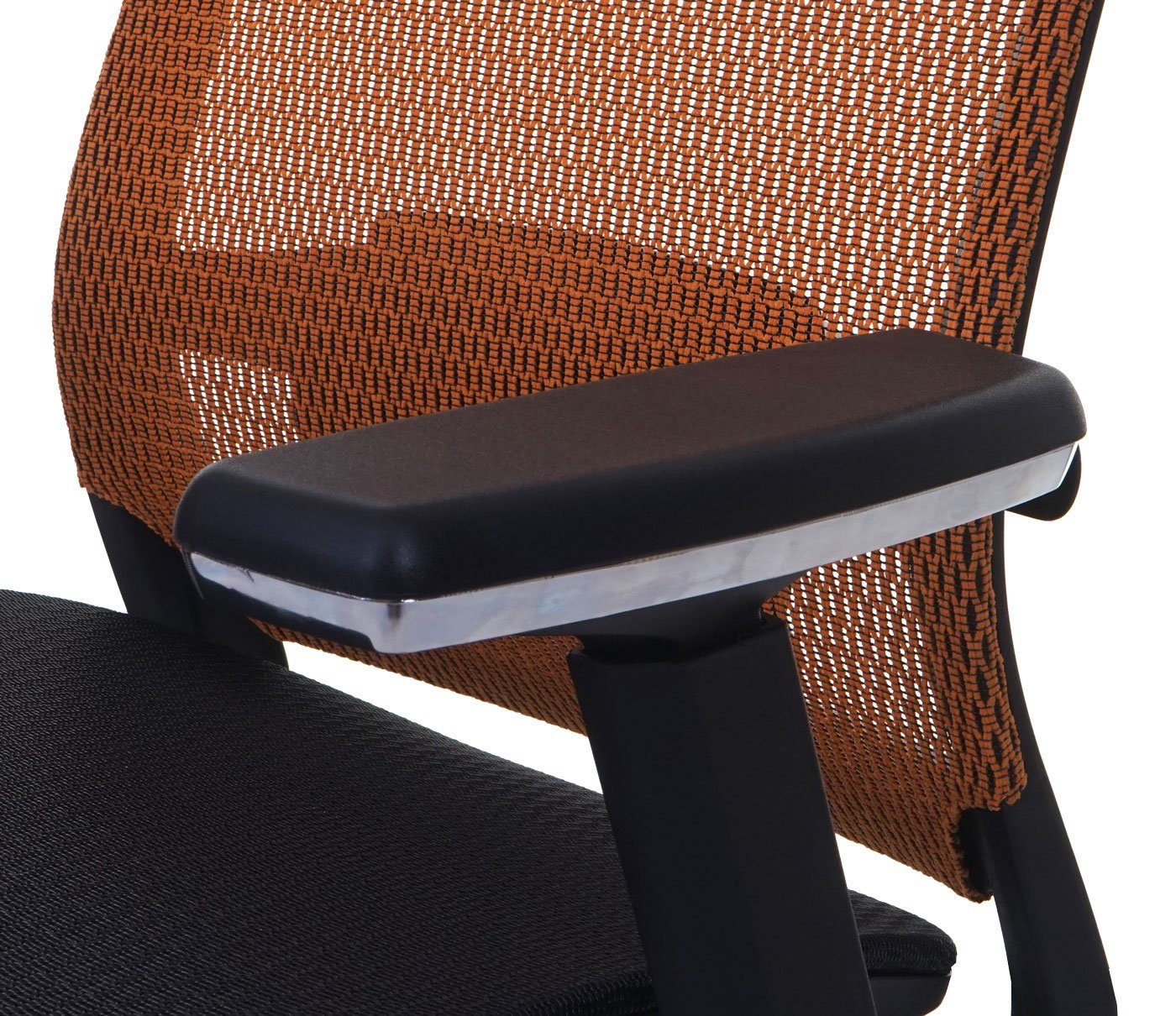 MCW Schreibtischstuhl MCW-A20, Sitzfläche, der Lendenwirbelstütze schwarz-orange anpassbar In verstellbare Tiefe