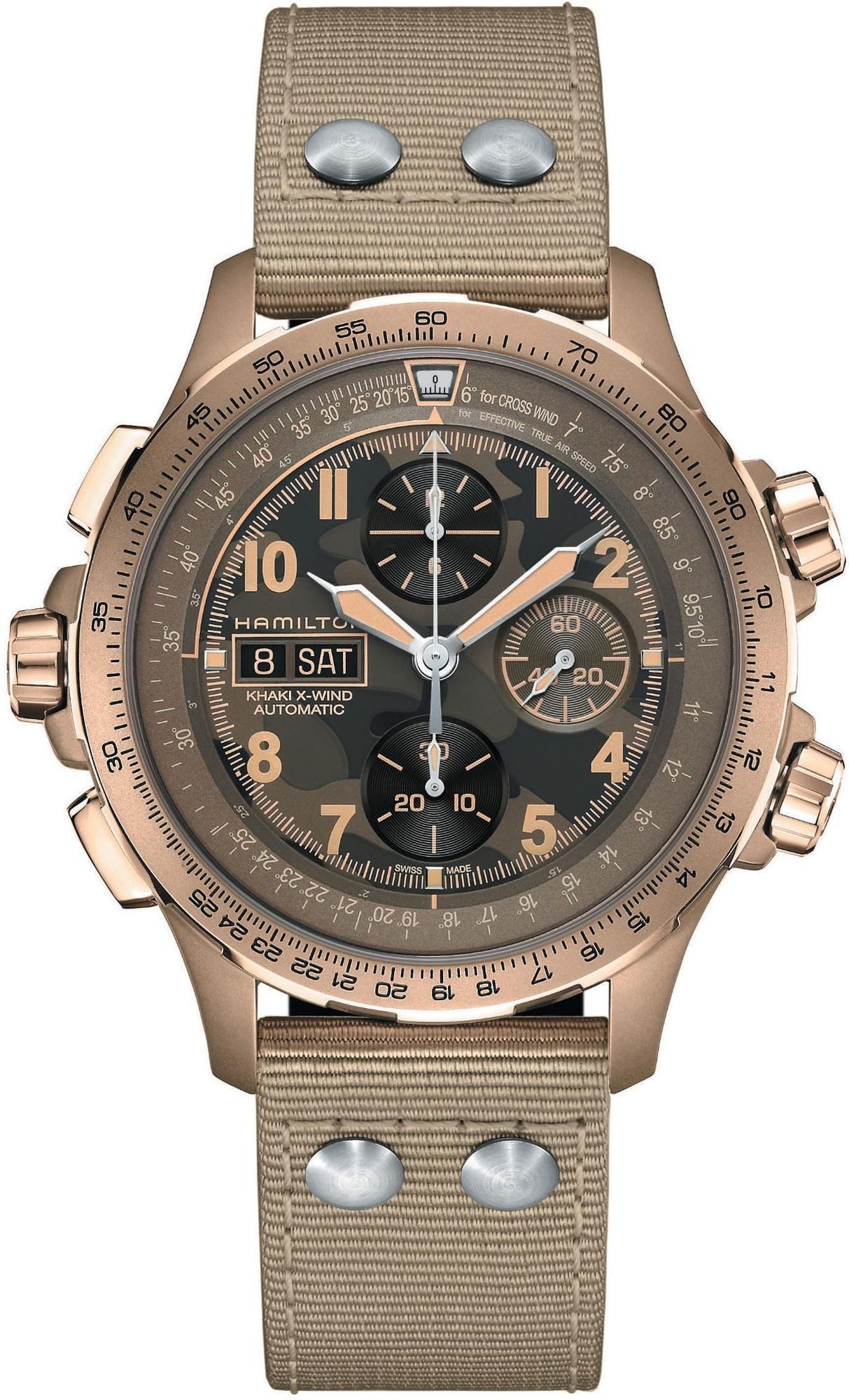 Hamilton Chronograph Khaki Aviation Herren Automatikuhr, 80h Gangreserve