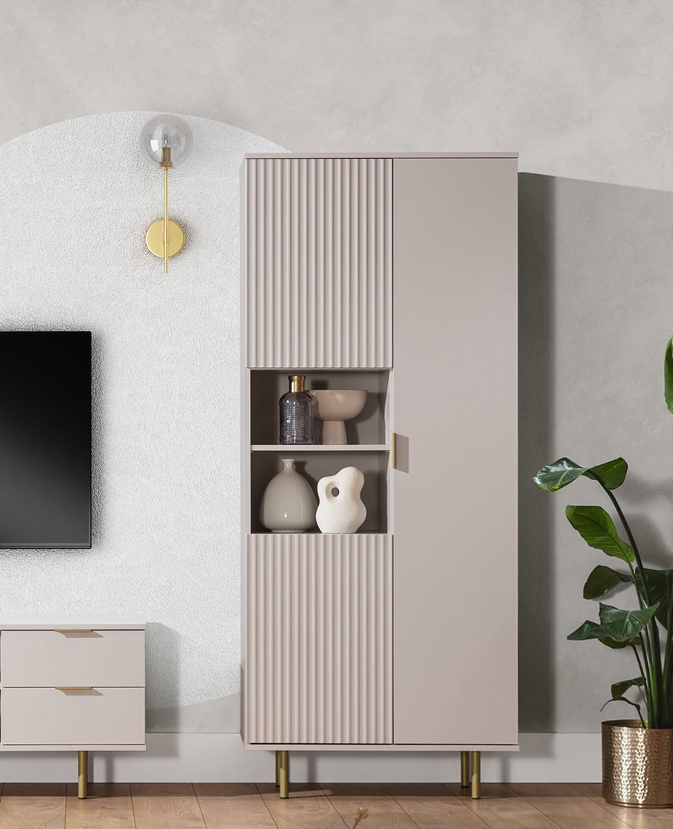 Compleo Regal Fronten gefräst, 3 Drehtüren, günstig online kaufen