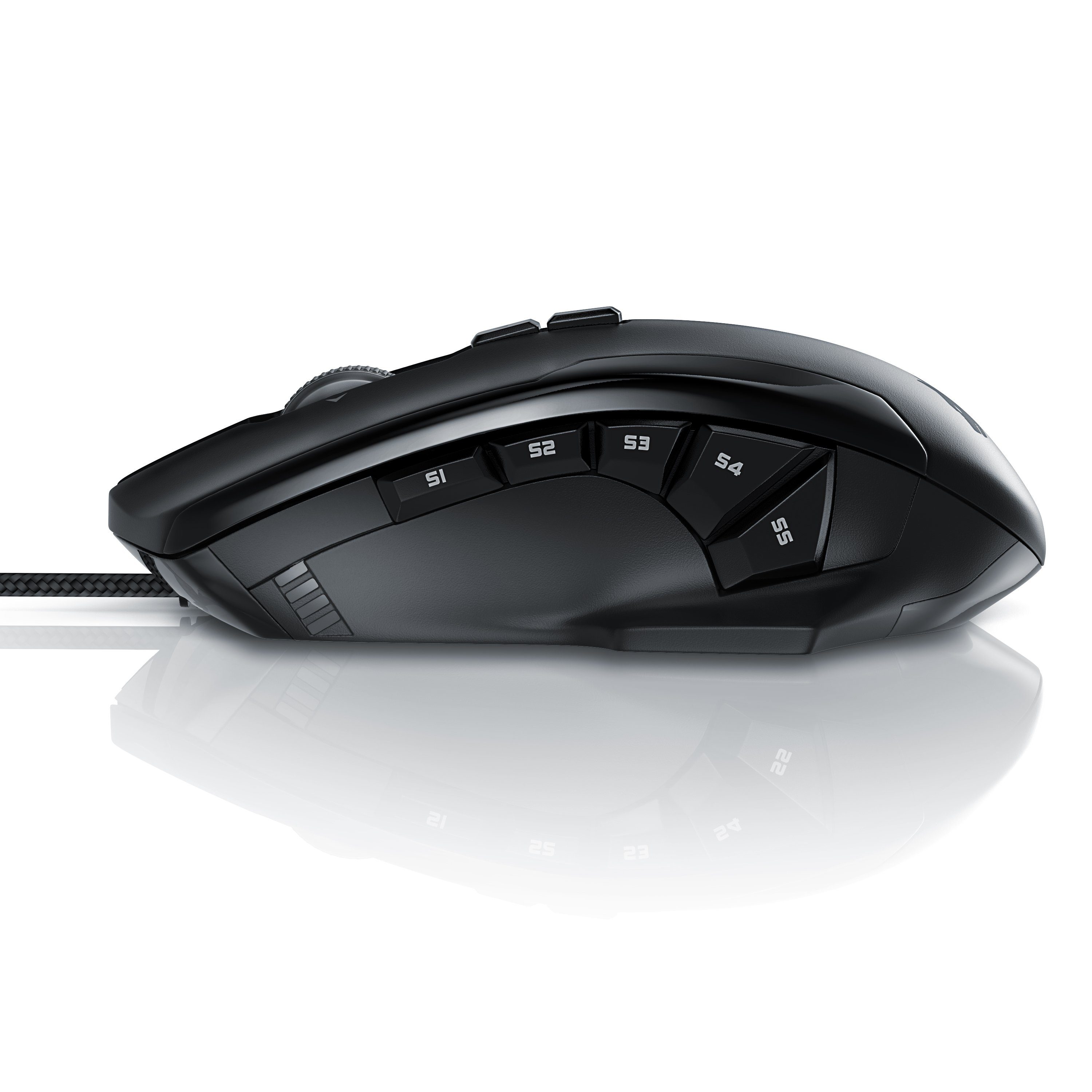 Titanwolf Gaming-Maus (kabelgebunden, 1000 dpi, RGB mit LEDs, 10800dpi, USB Gaming Mouse Laser Gewichts-Justierung)
