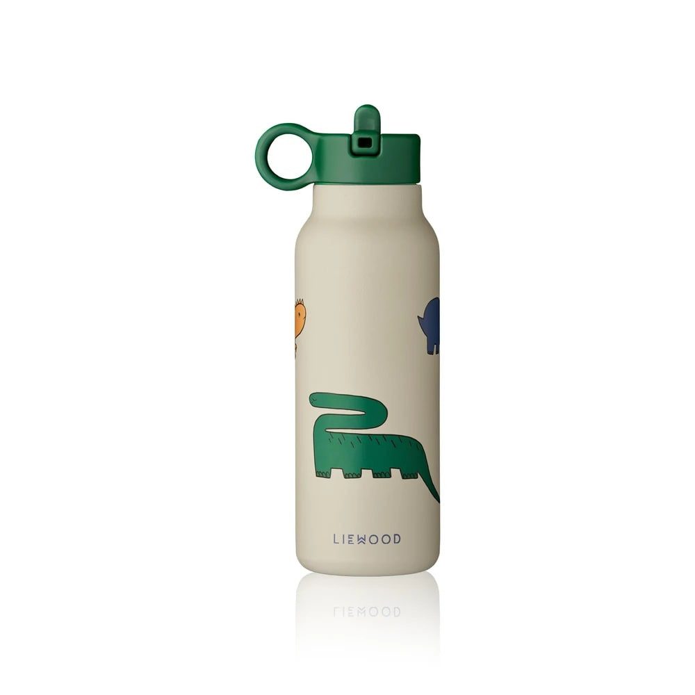 Liewood Trinkflasche Liewood Kinder Wasserflasche, Trinkflasche Falk 350 ml - Recycelter, Edelstahl, Isoliert, Auslaufsicher, Farbe: Dinosaurier / Nebel