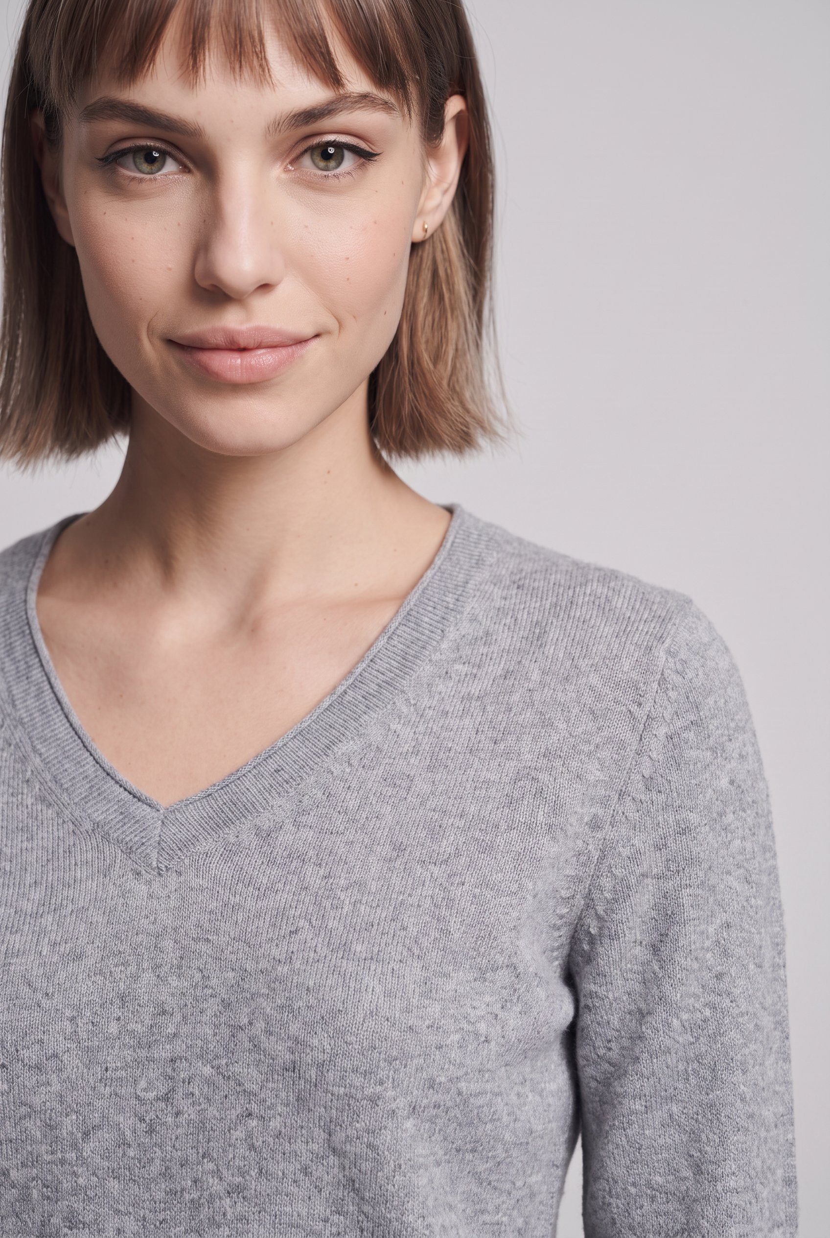 ONLY V-Ausschnitt-Pullover ONLLOYAL LIFE LS V-NECK PULLO KNT NOOS Materialmix