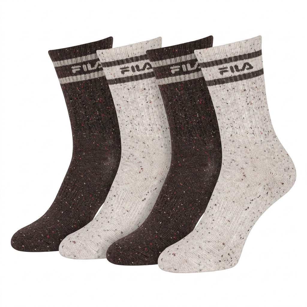 Fila Freizeitsocken WOMAN LIFESTYLE NORMAL BUTTONED SOCKS (4 Paar) mit modischem Punktemuster