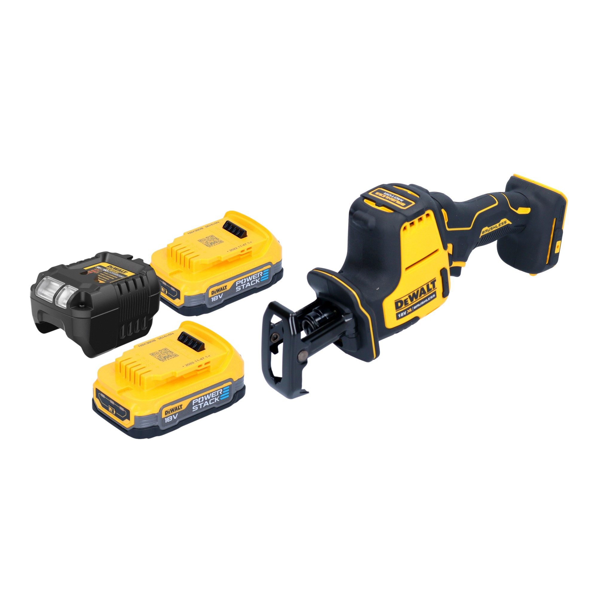 DeWalt Reciprosäge DCS 369 E2 18 V Brushless + 2x Powerstack Akku 1,7 Ah + Ladegerät
