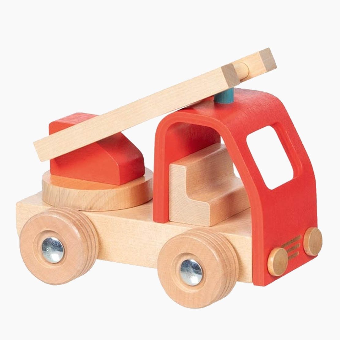goki Spielzeug-Feuerwehr Feuerwehrfahrzeug Leiterwagen Goki, (Packung, 1-tlg., set), Spielspaß für kleine Feuerwehrhelden