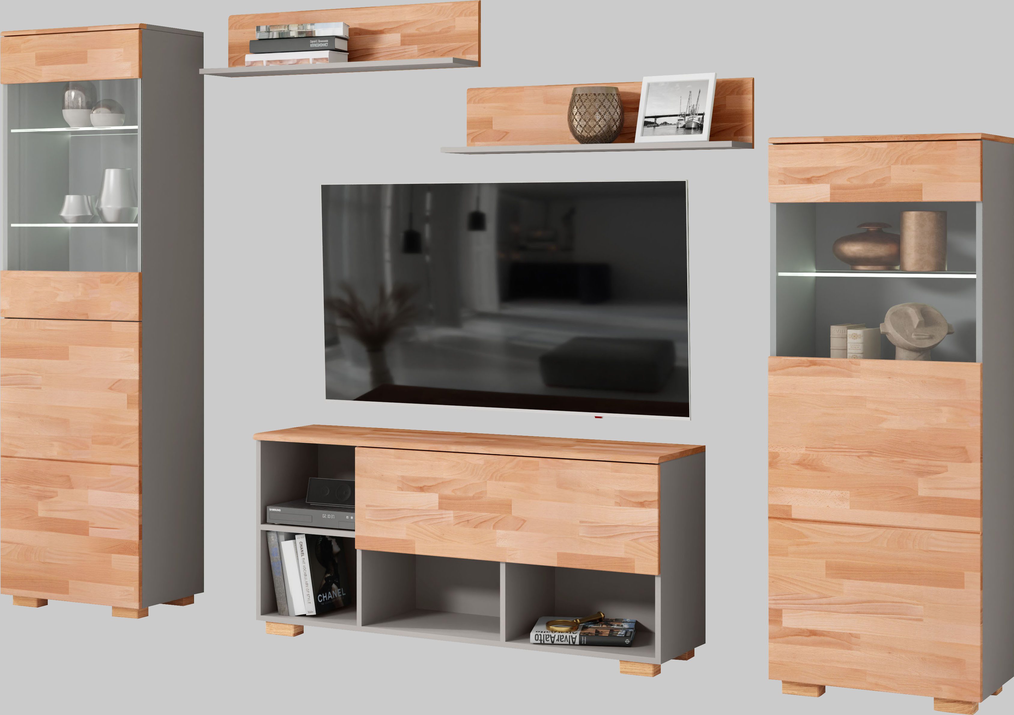 Home affaire Wohnwand, (5-St), schöne moderne Optik