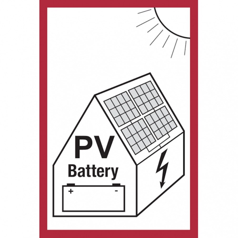 Dreifke Hinweisschild Feuerwehrschild, Photovoltaikanlage mit Batteriesp - 200x300 mm Folie, Folie selbstklebend