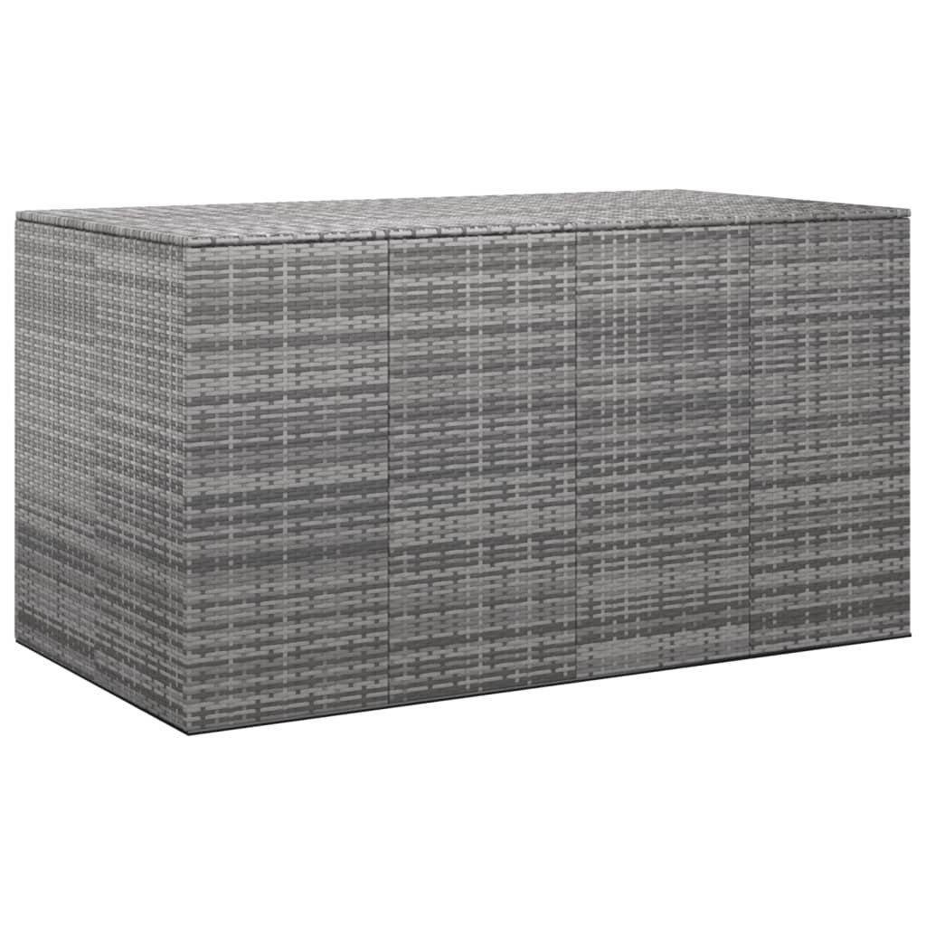 furnicato Gartenbox Garten-Kissenbox PE Rattan 194x100x103 cm Grau