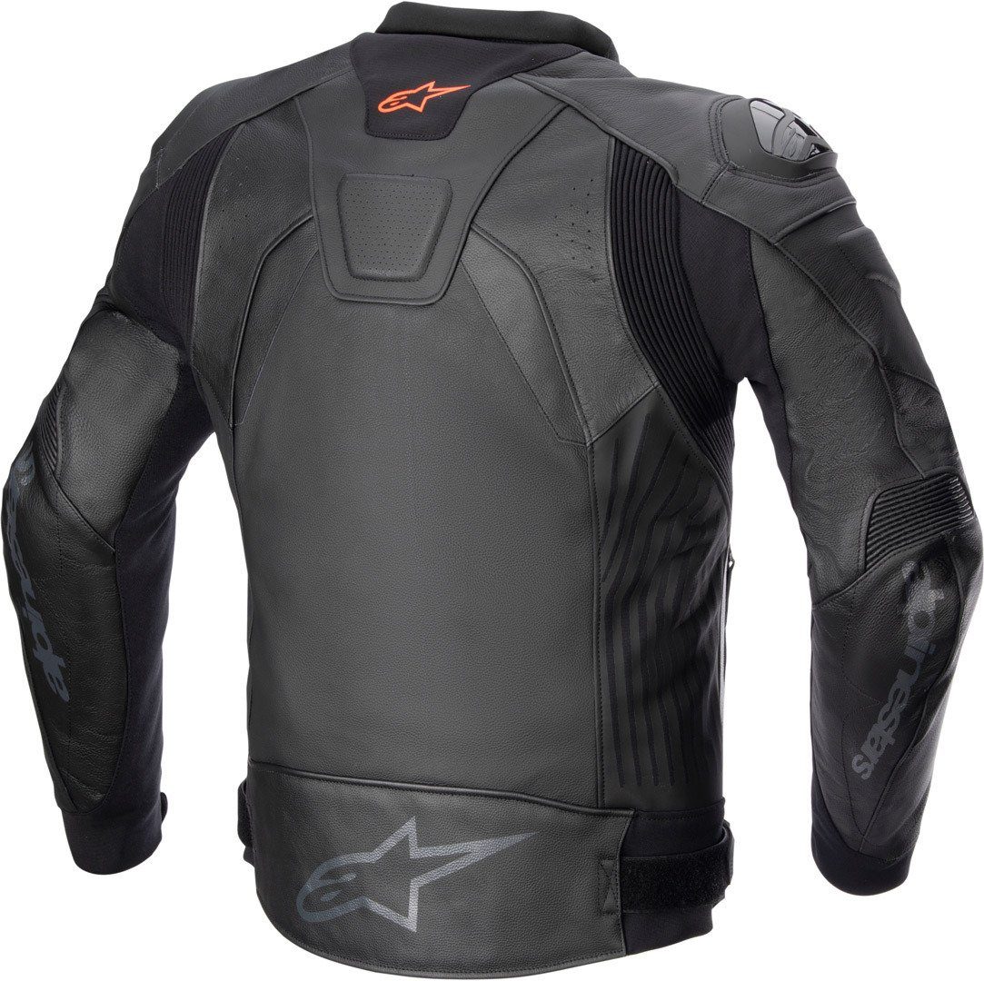 V4 Motorrad Lederjacke Black Motorradjacke GP Alpinestars Plus