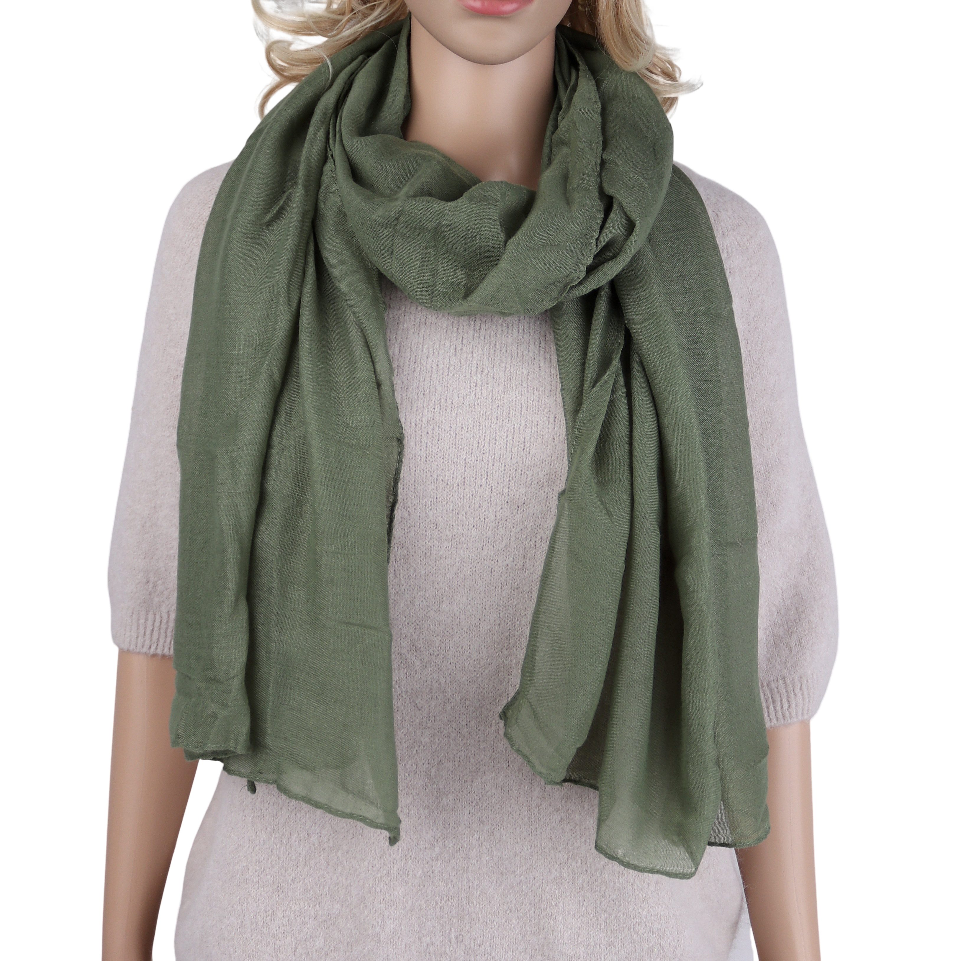 MIRROSI Modeschal weicher Unifarbe Schal 100% Baumwolle, (Viele tolle Farbe günstig online kaufen