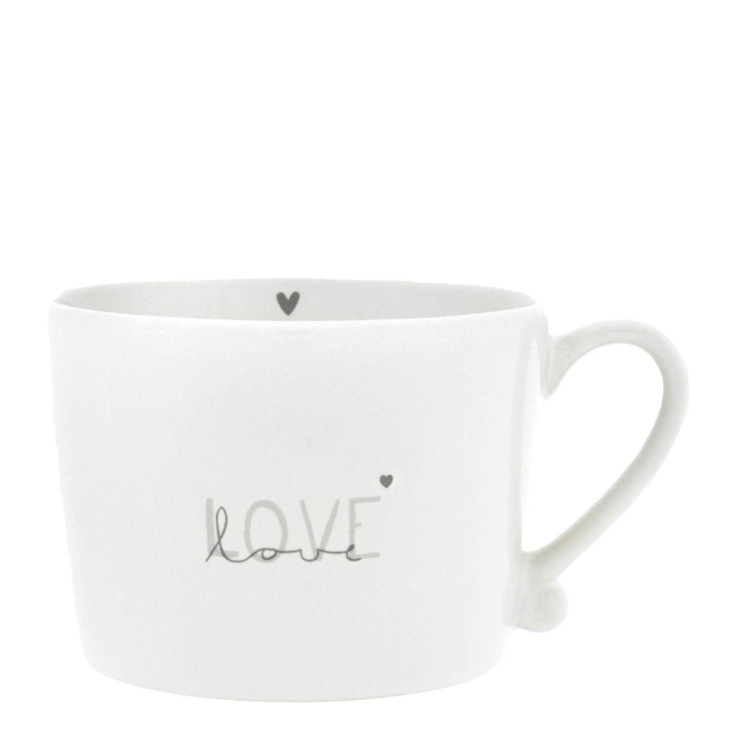 Bastion Collections Tasse graues Herz, Keramik, Spülmaschinengeeignet