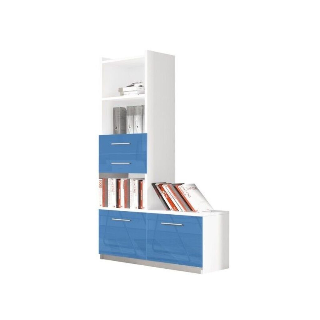 JVmoebel Bücherregal Schrank für Jugendzimmer Bücherschrank Möbel Blaues  Regal, Made in Europe