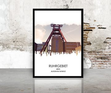 artissimo Bild mit Rahmen Bild gerahmt 51x71cm / Design-Poster mit Rahmen / Ruhrgebiet Essen, Ruhrgebiets-Städte: Essen