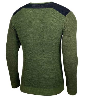 Baxboy Strickpullover Baxboy Herren Pullover V-Neck Strick-Pullover Moderner Männer