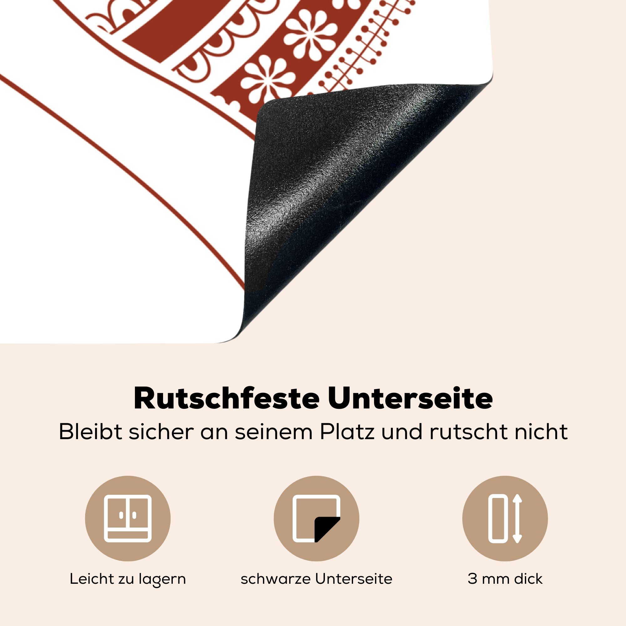 MuchoWow Herdblende-/Abdeckplatte Yoga - 78x78 (1 für Frau, cm, - Arbeitsplatte tlg), Lotus Vinyl, küche Ceranfeldabdeckung