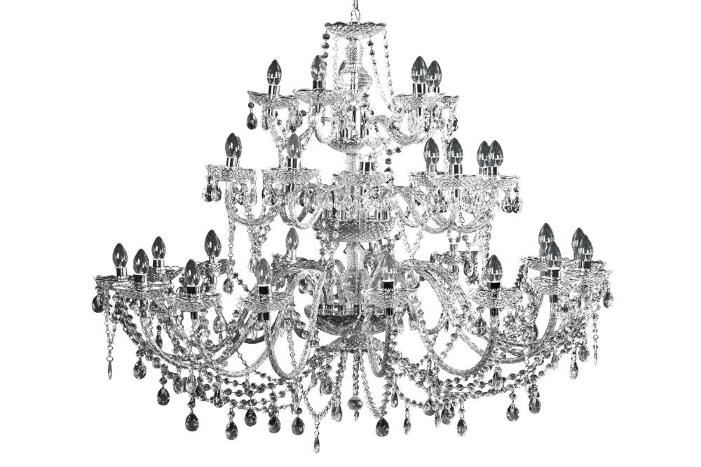 riess-ambiente Kronleuchter CRYSTAL 120cm transparent - Acryl, 30-armig, Strasssteine, Barock, ohne Leuchtmittel, extravagante Hängelampe - ideal für Schlaf-, Wohnzimmer und Altbau. € 1.249,95