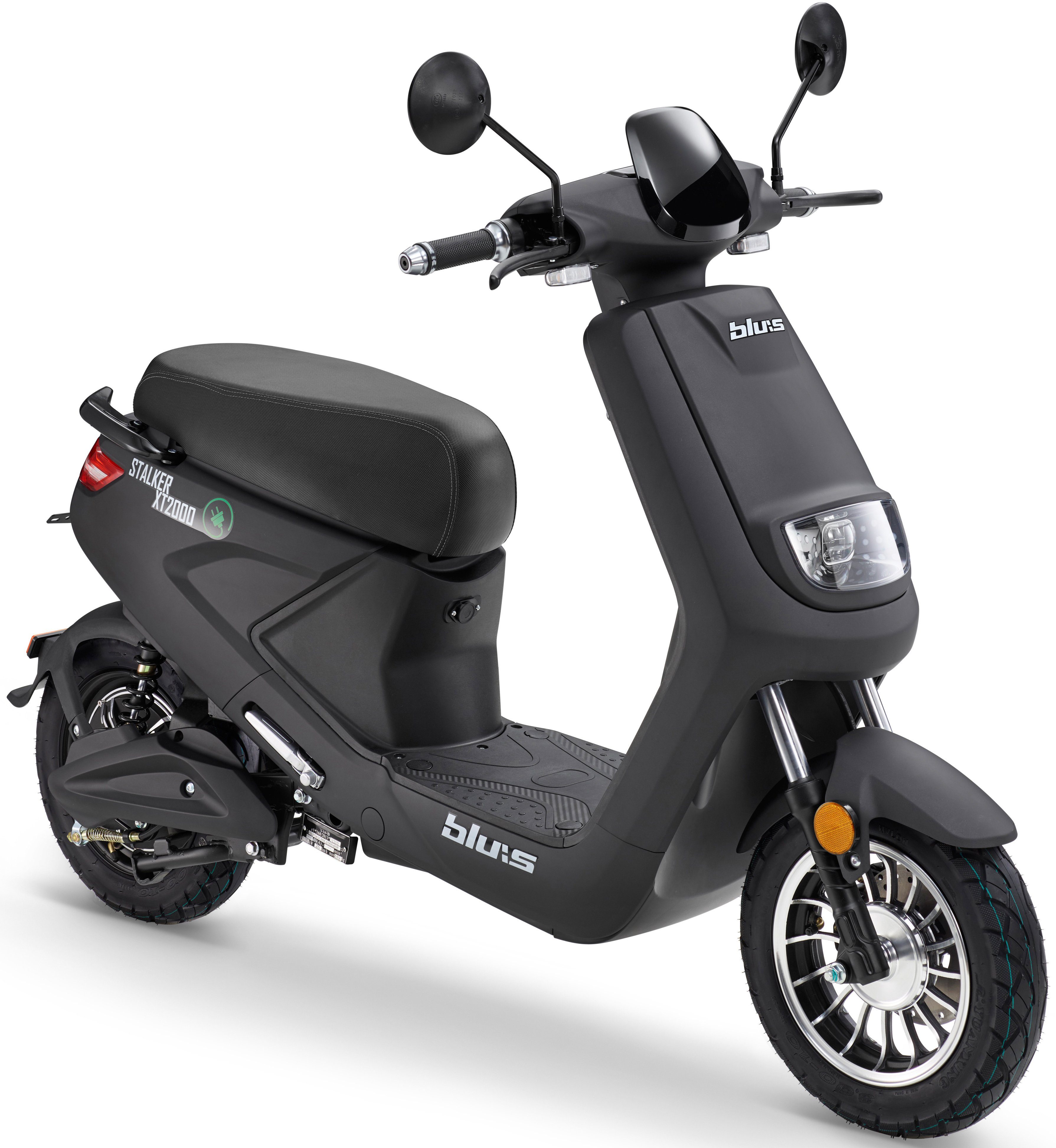 Blu:s E-Motorroller XT2000, 2000 W, 45 km/h, bis zu 50 km Reichweite, mit Straßenzul., 2 Sitzplätze, für Erwachsene