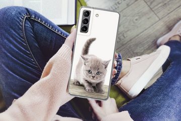MuchoWow Handyhülle Kätzchen - Katze - Haustiere - Jungen - Kinder - Mädchen, Phone Case, Handyhülle Samsung Galaxy S21 Plus, Silikon, Schutzhülle