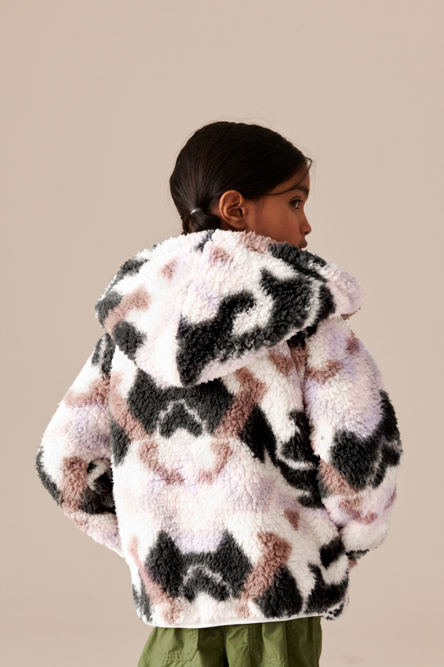 Next Kapuzenfleecejacke Fleece-Kapuzenjacke aus Borg mit durchgehendem RV (1-St)