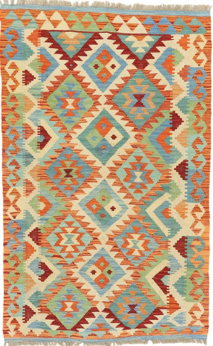 Orientteppich Kelim Afghan 99x159 Handgewebter Orientteppich, Nain Trading, rechteckig, Höhe: 3 mm