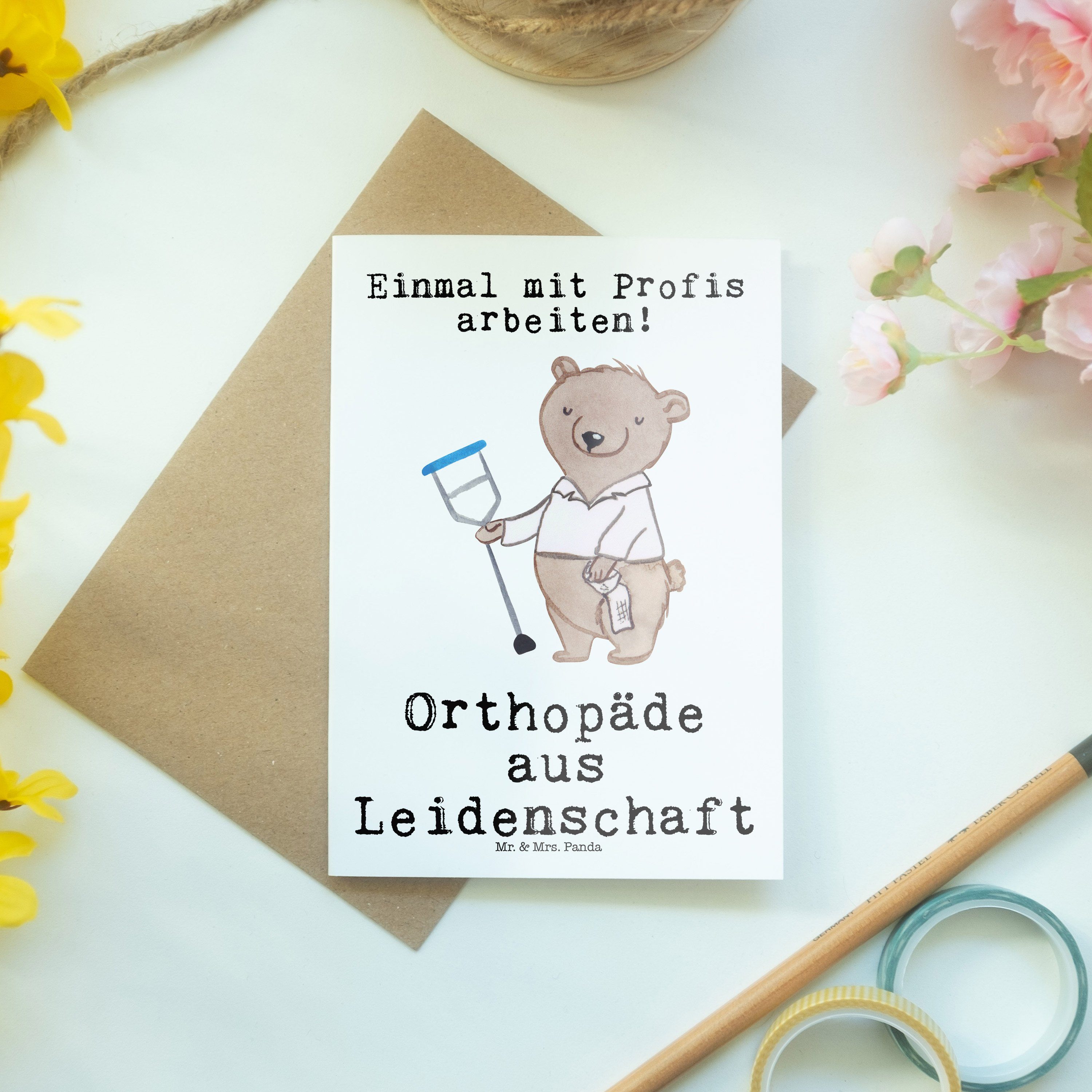 Mr. & Weiß Einla Geschenk, - Leidenschaft Mrs. Grußkarte aus Glückwunschkarte, Panda - Orthopäde