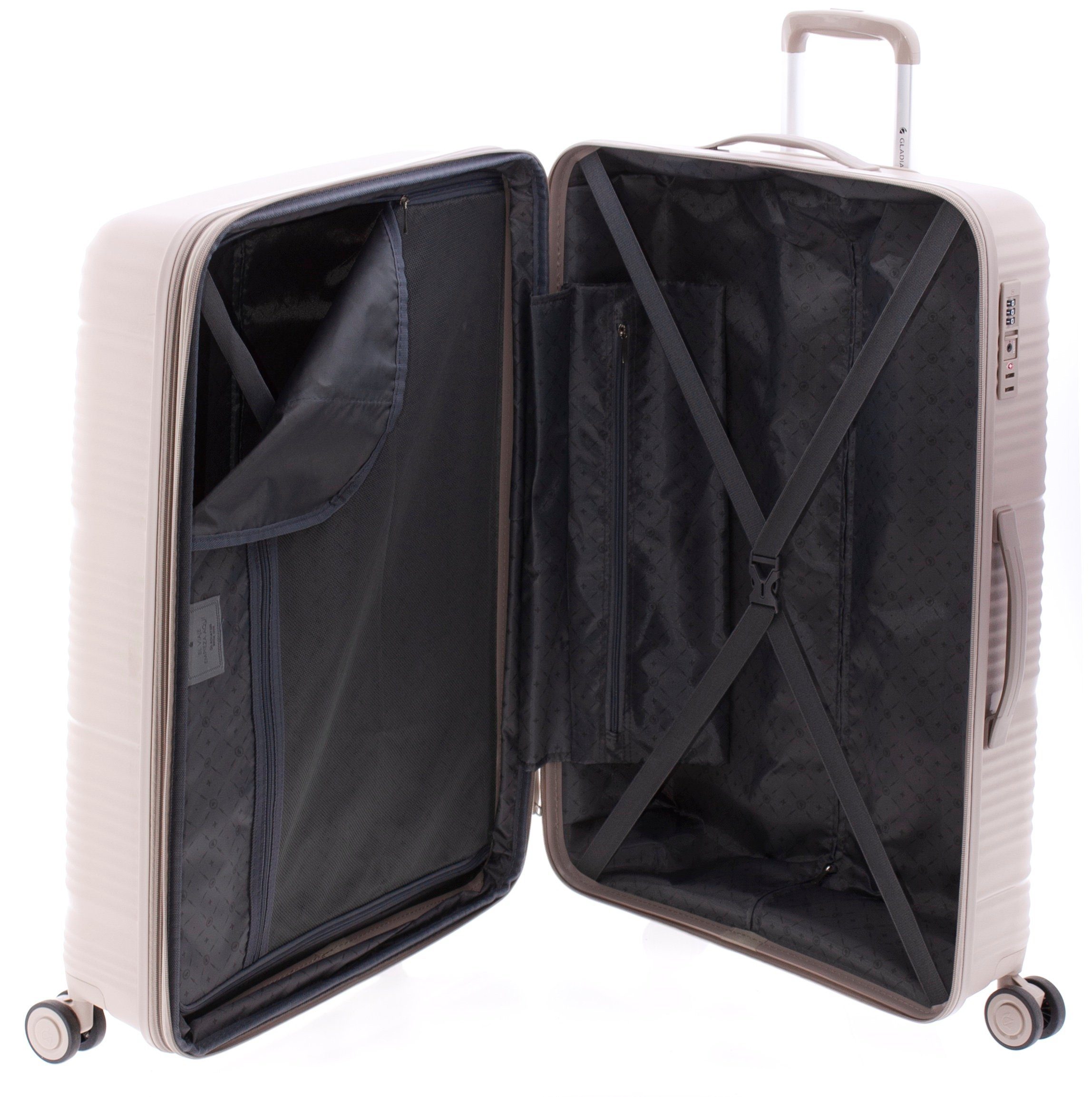 GLADIATOR Hartschalen-Trolley Koffer XL - 76 cm, 4 Rollen, TSA, Dehnfalte, div. Farben